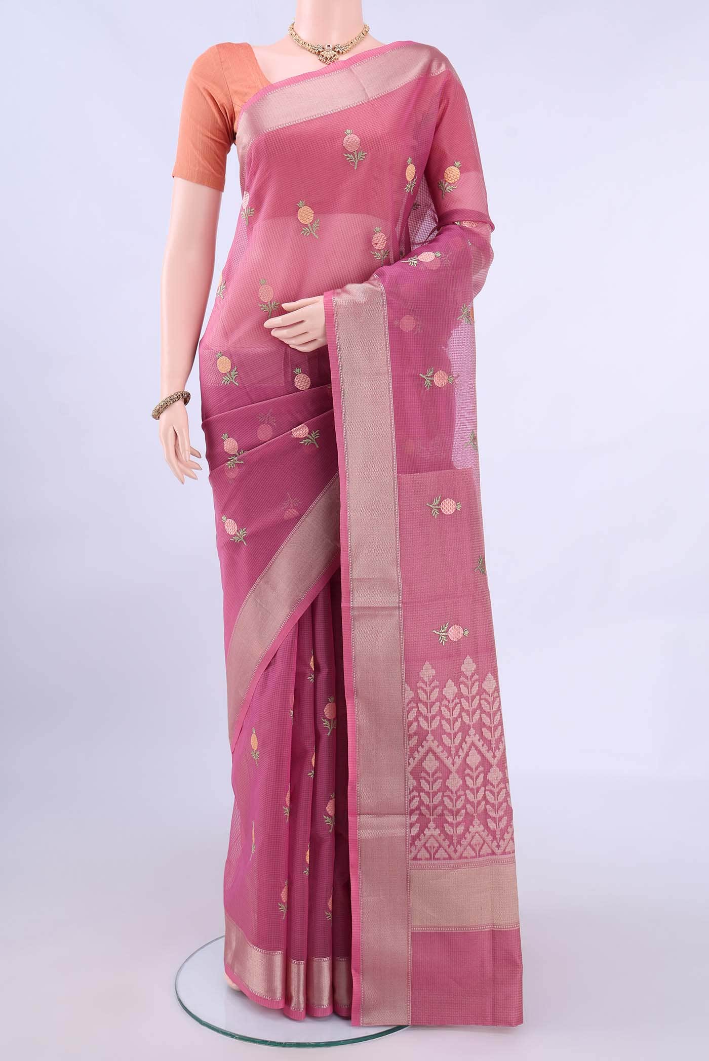Pink Kota Cotton Saree