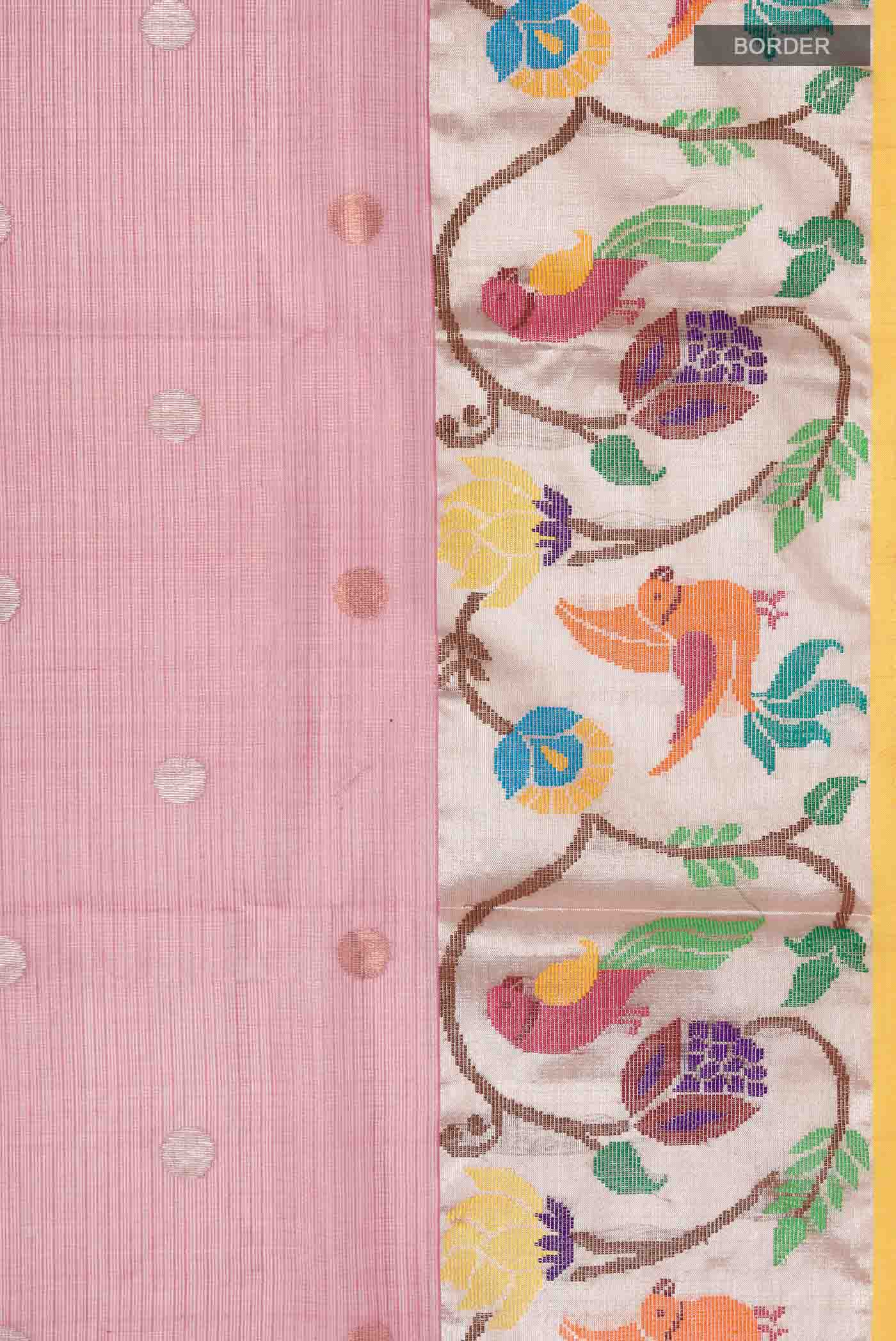 Pure Silk Pure Zari Mauve Kota Saree - Image 3