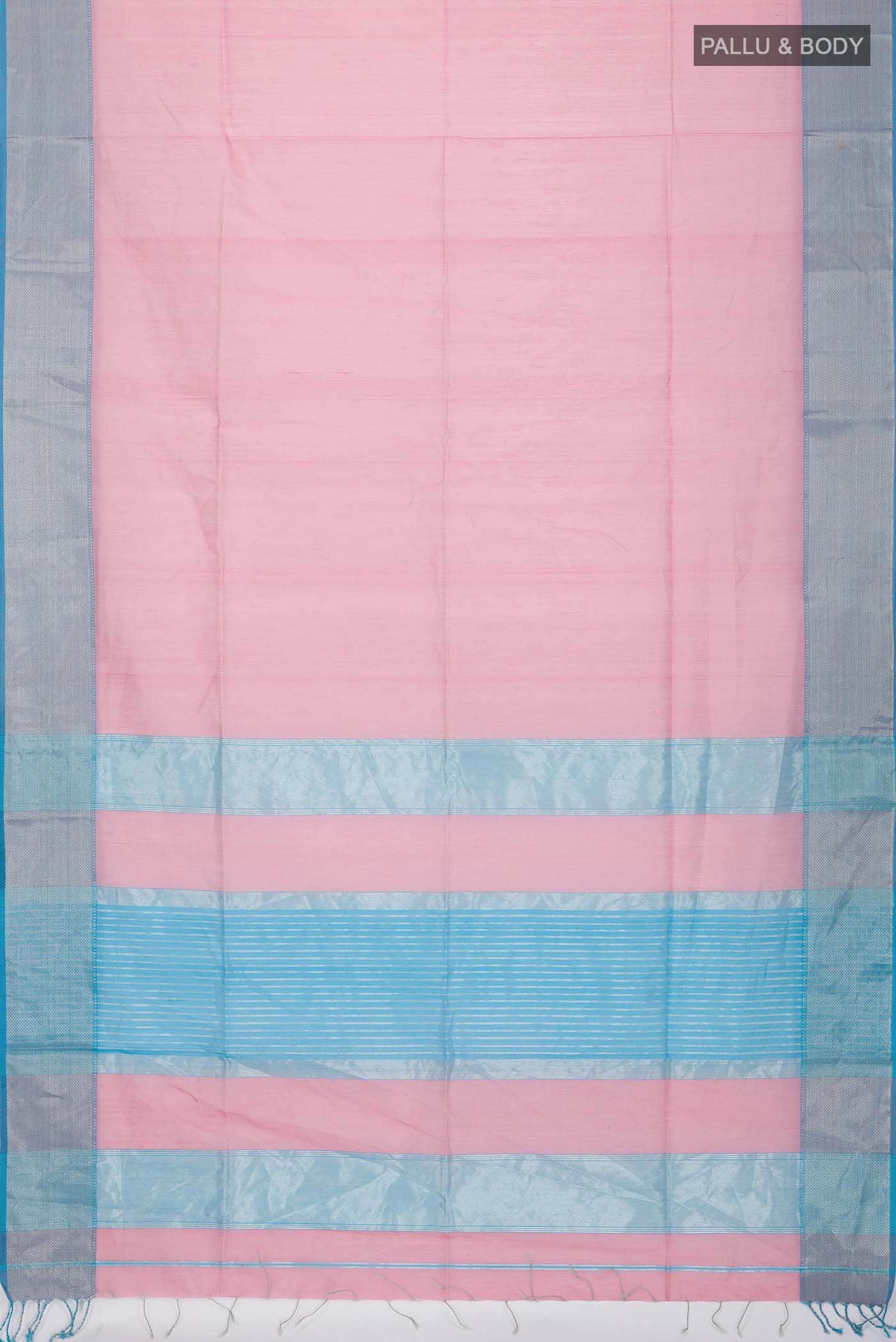 Pink Maheshwari Silk Cotton Saree - Image 2