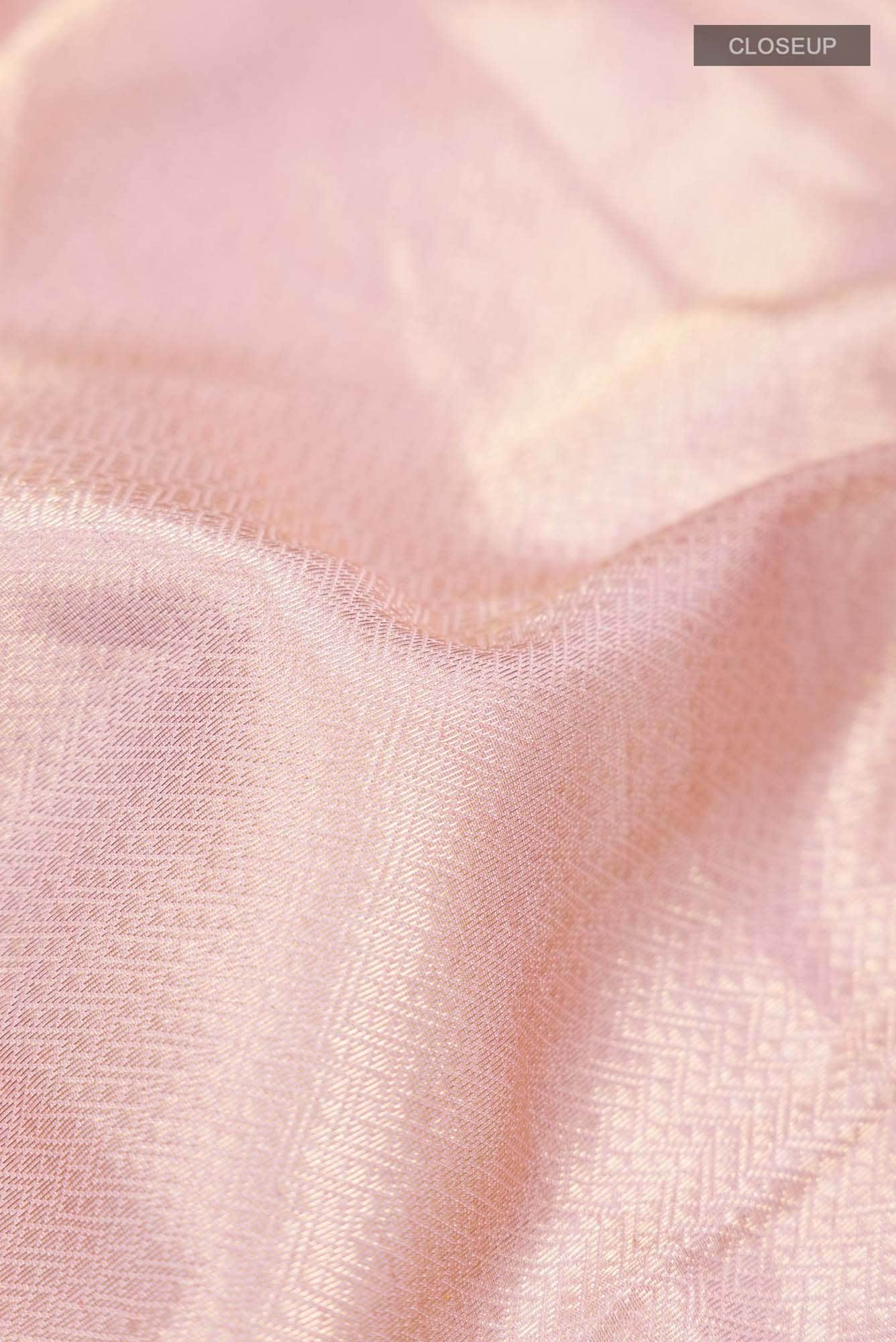 Rose Gold Maheshwari Silk Saree - Image 2