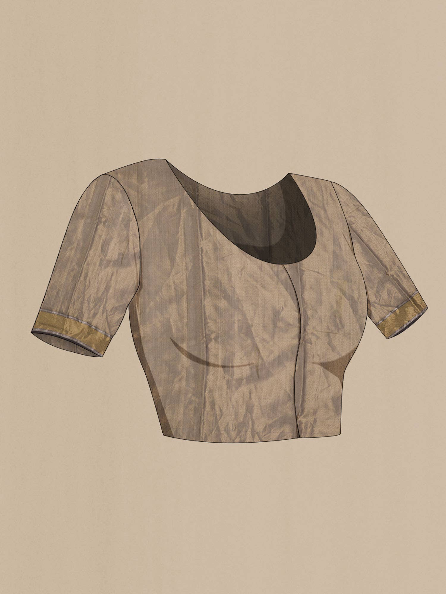 Rose Gold Maheshwari Silk Saree - Image 5