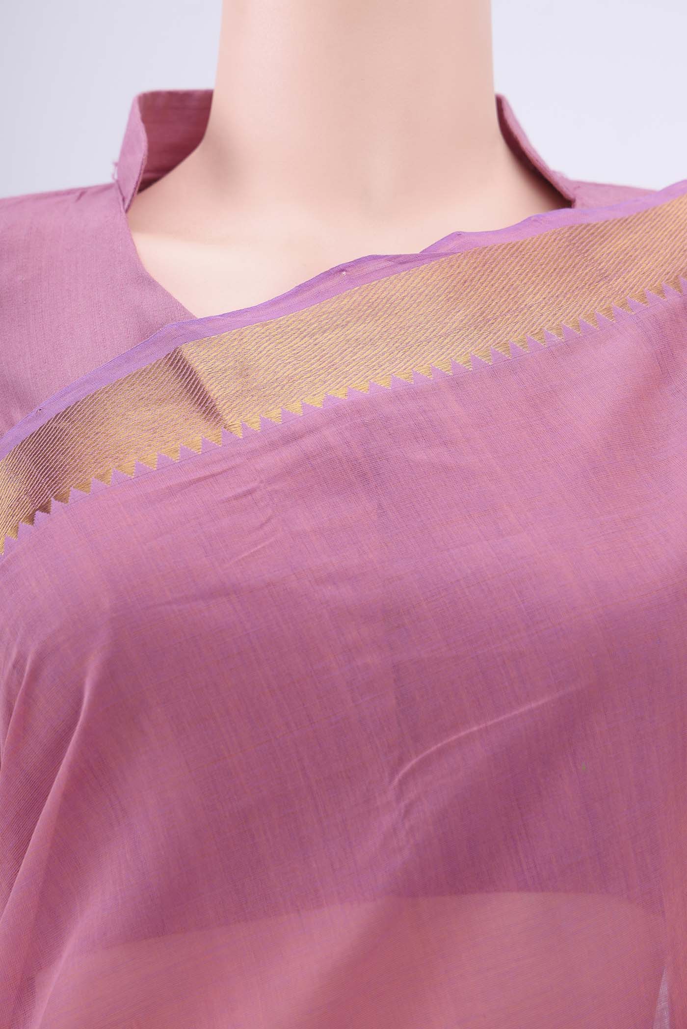 Pink Mangalagiri Cotton Saree - Image 2