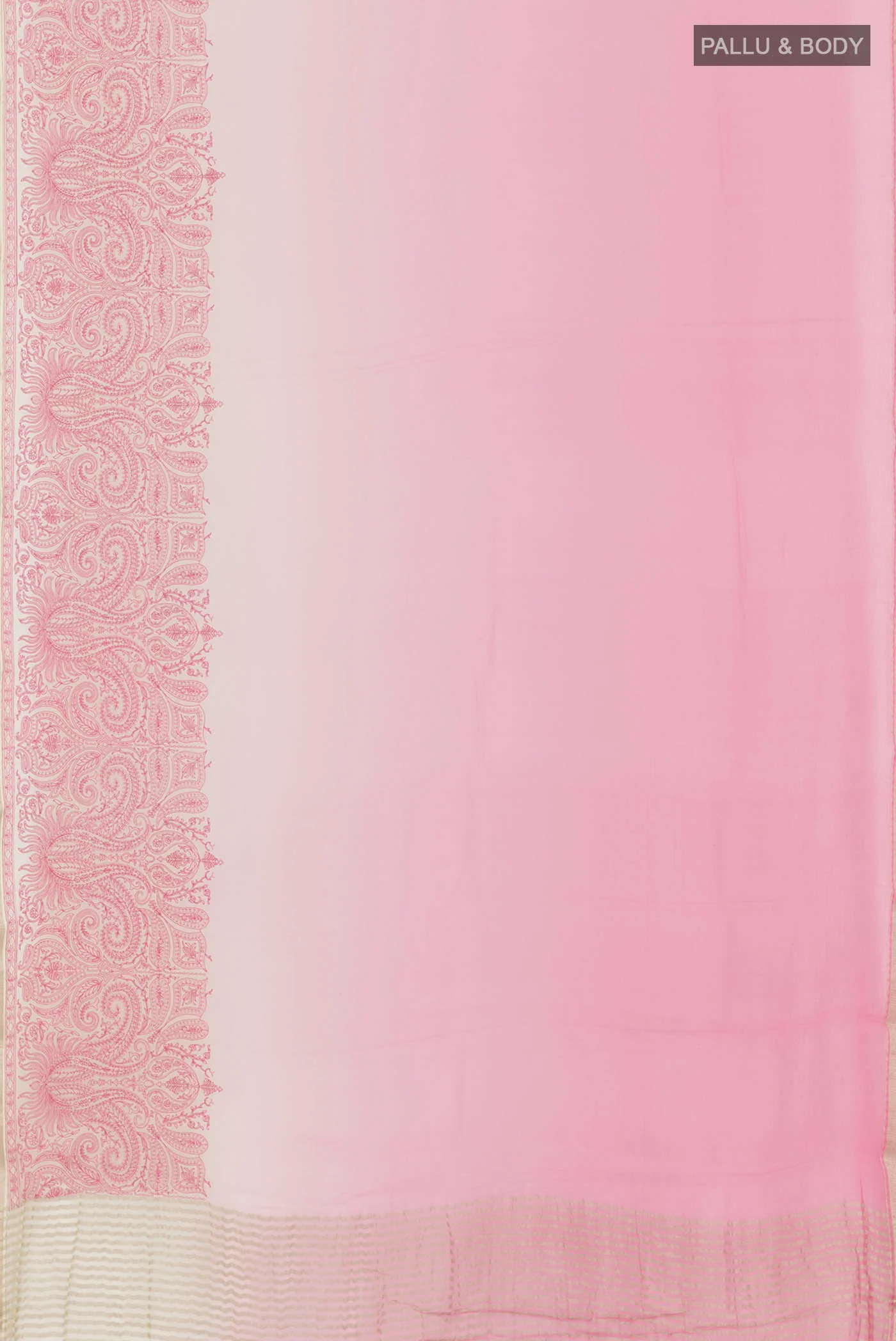 Rose pink Mysore Chiffon Saree - Image 3