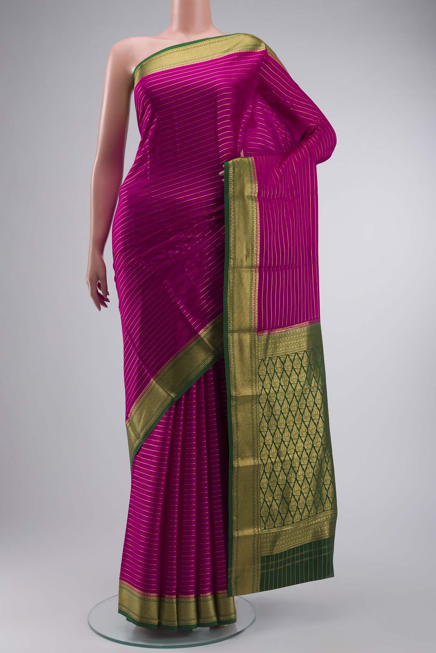 Pink Mysore Crepe Saree