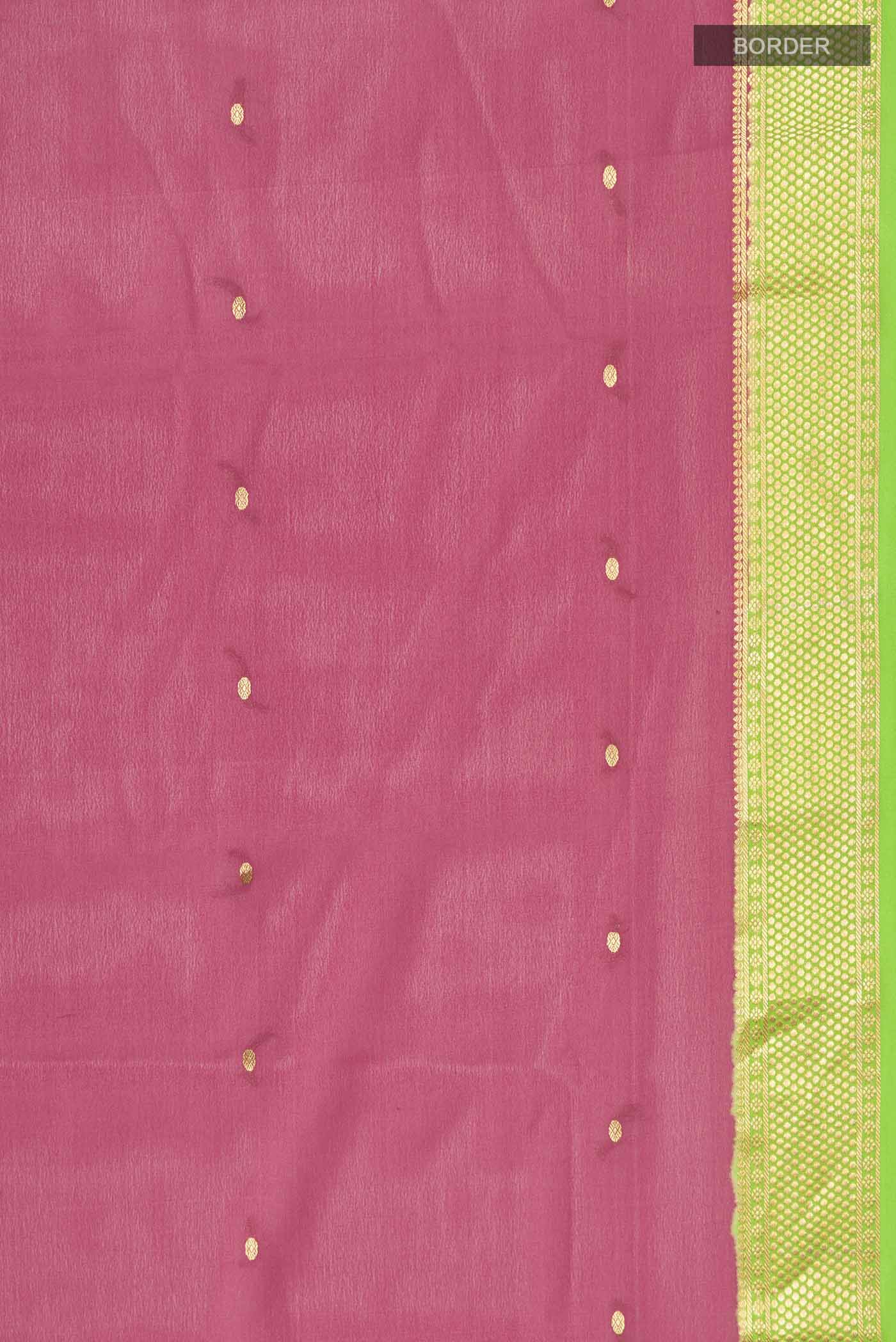 Pink Mysore Crepe Saree - Image 3