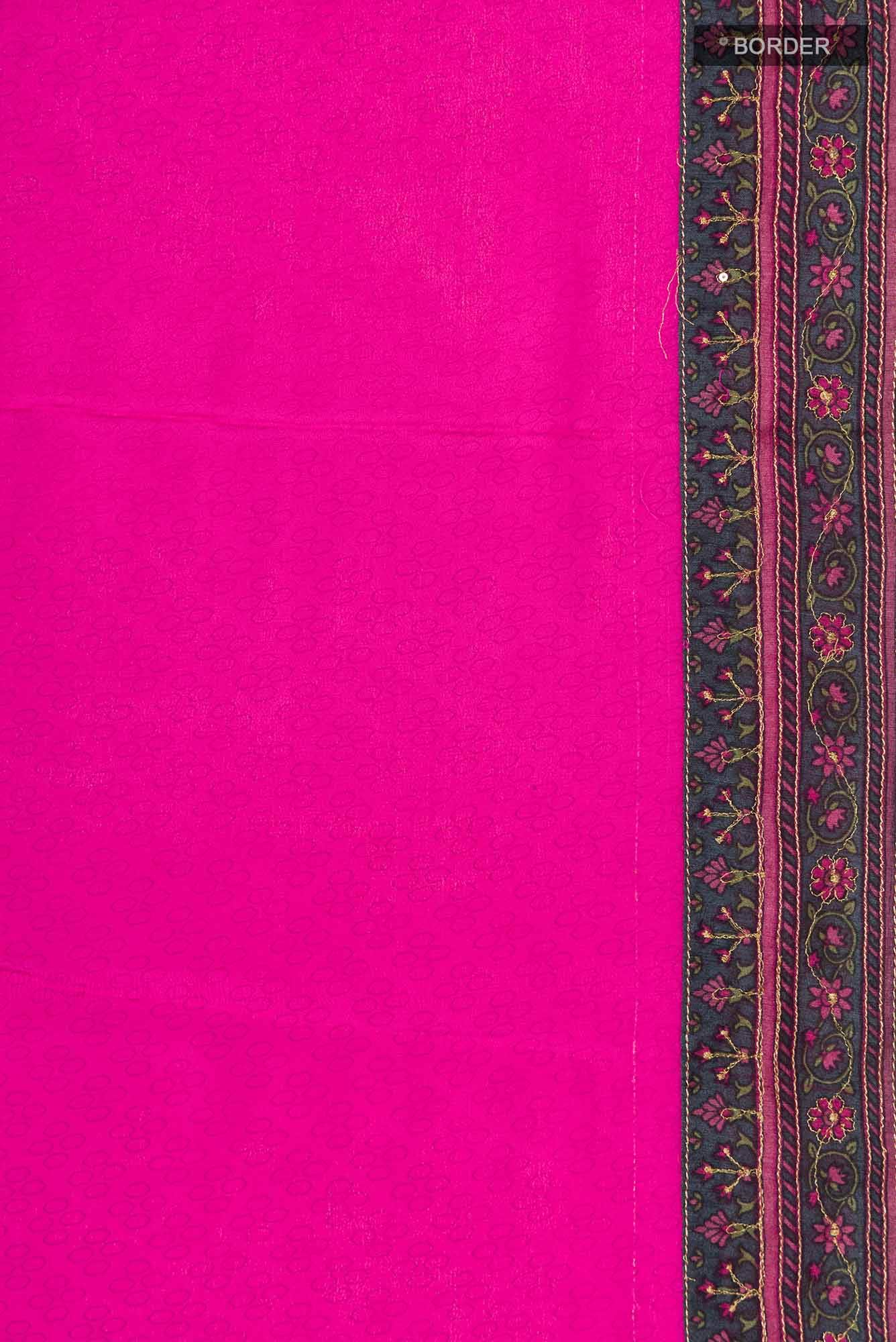 Pink Mysore Crepe Saree - Image 4