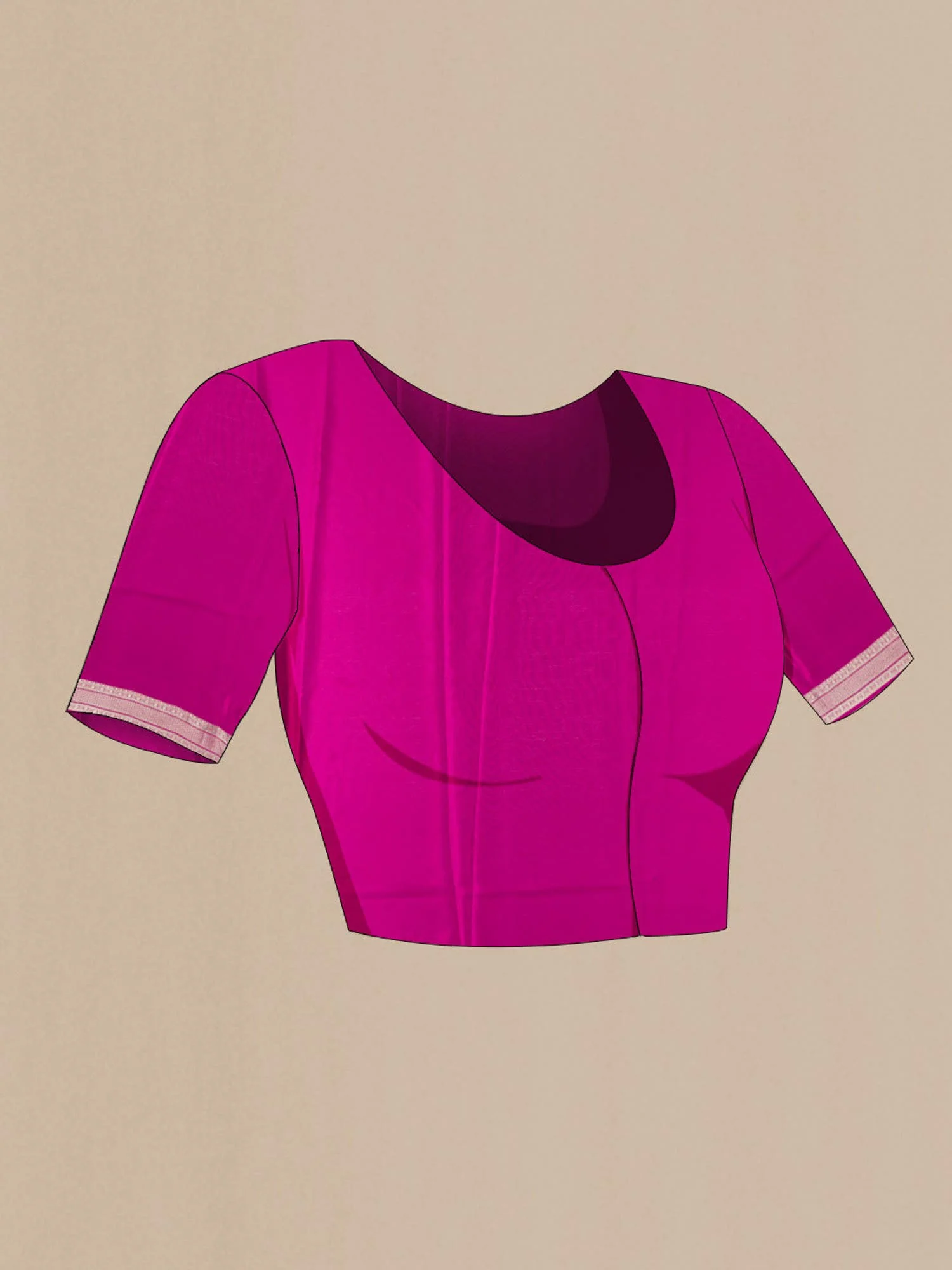 Magenta Mysore Crepe Saree - Image 5