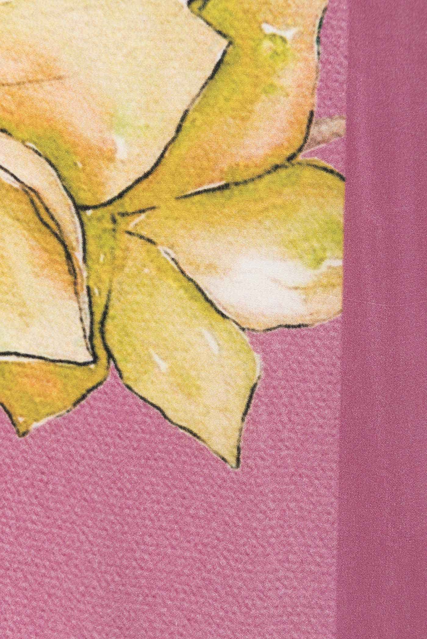 Pink Mysore Crepe Saree - Image 3