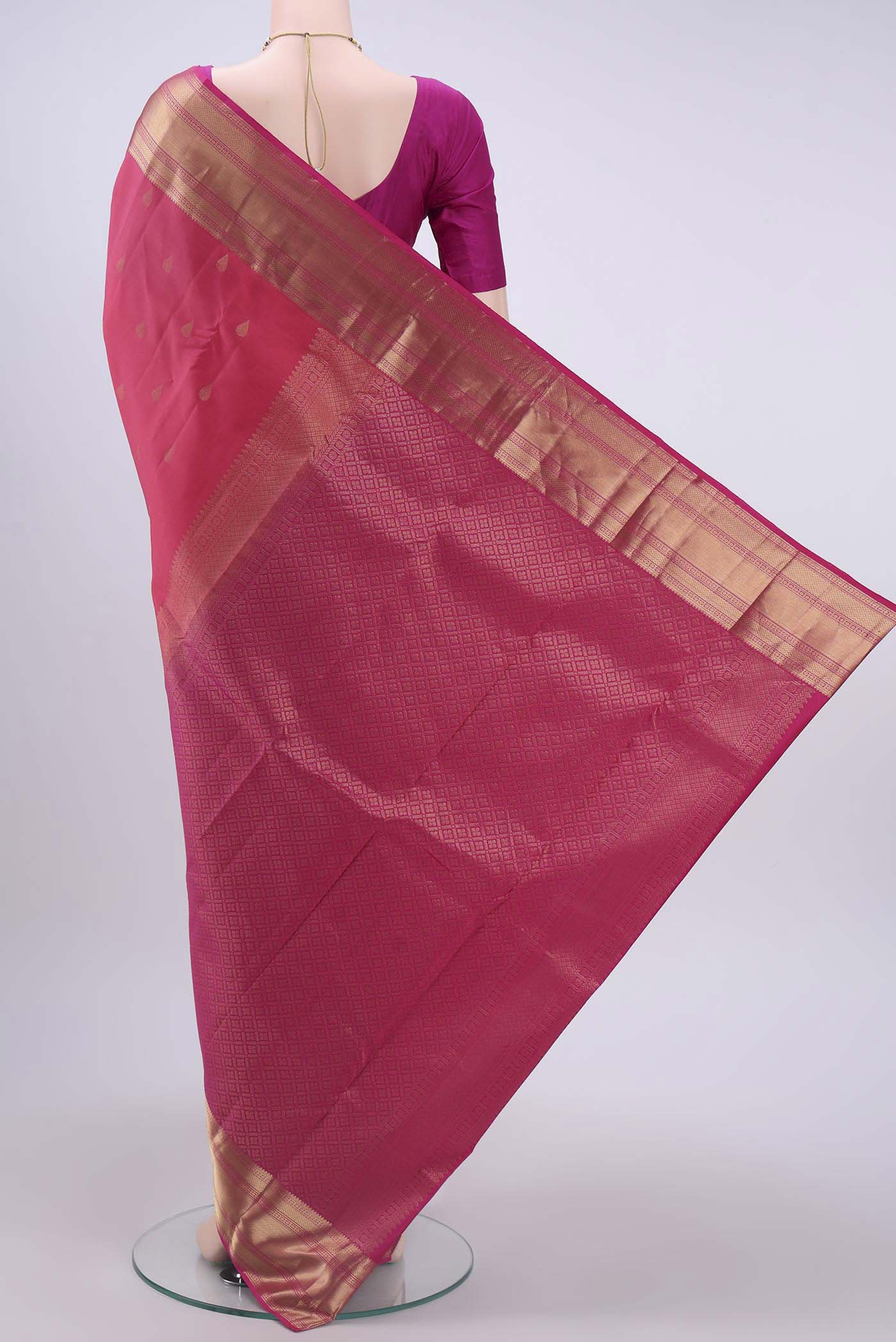 Pink Nangavalli Silk [ Salem ] Saree - Image 3