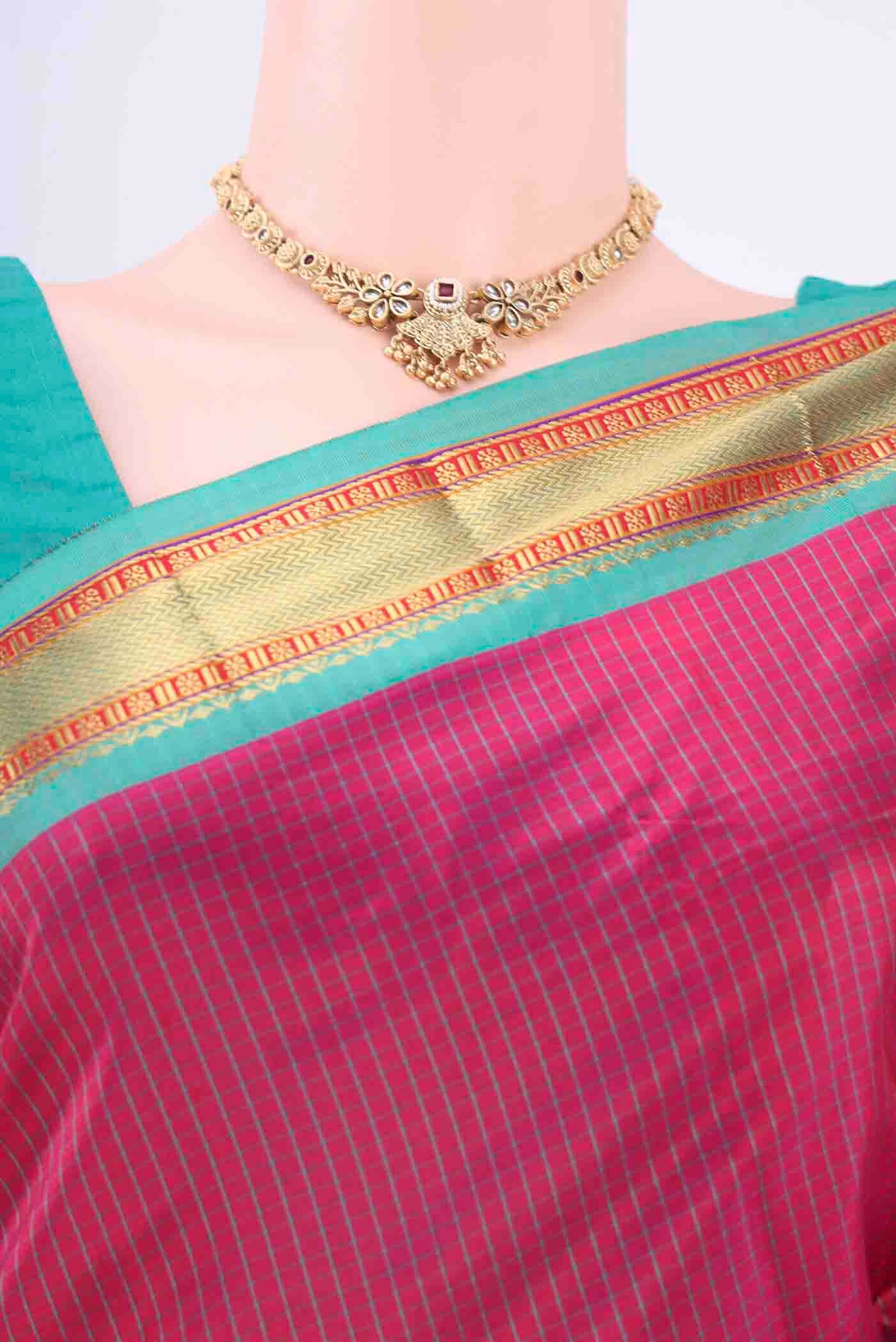 Pink Narayanpet Silk Saree - Image 2