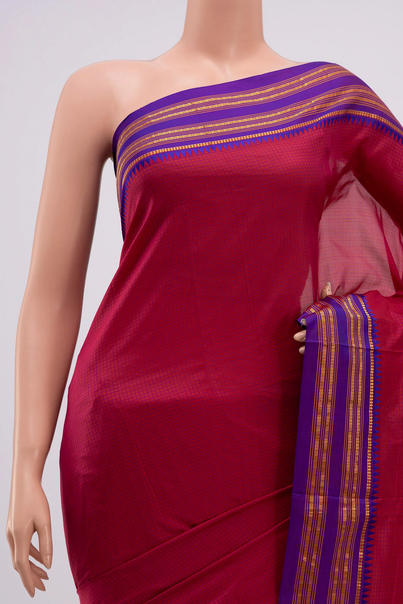 Pink Narayanpet Silk Saree - Image 2