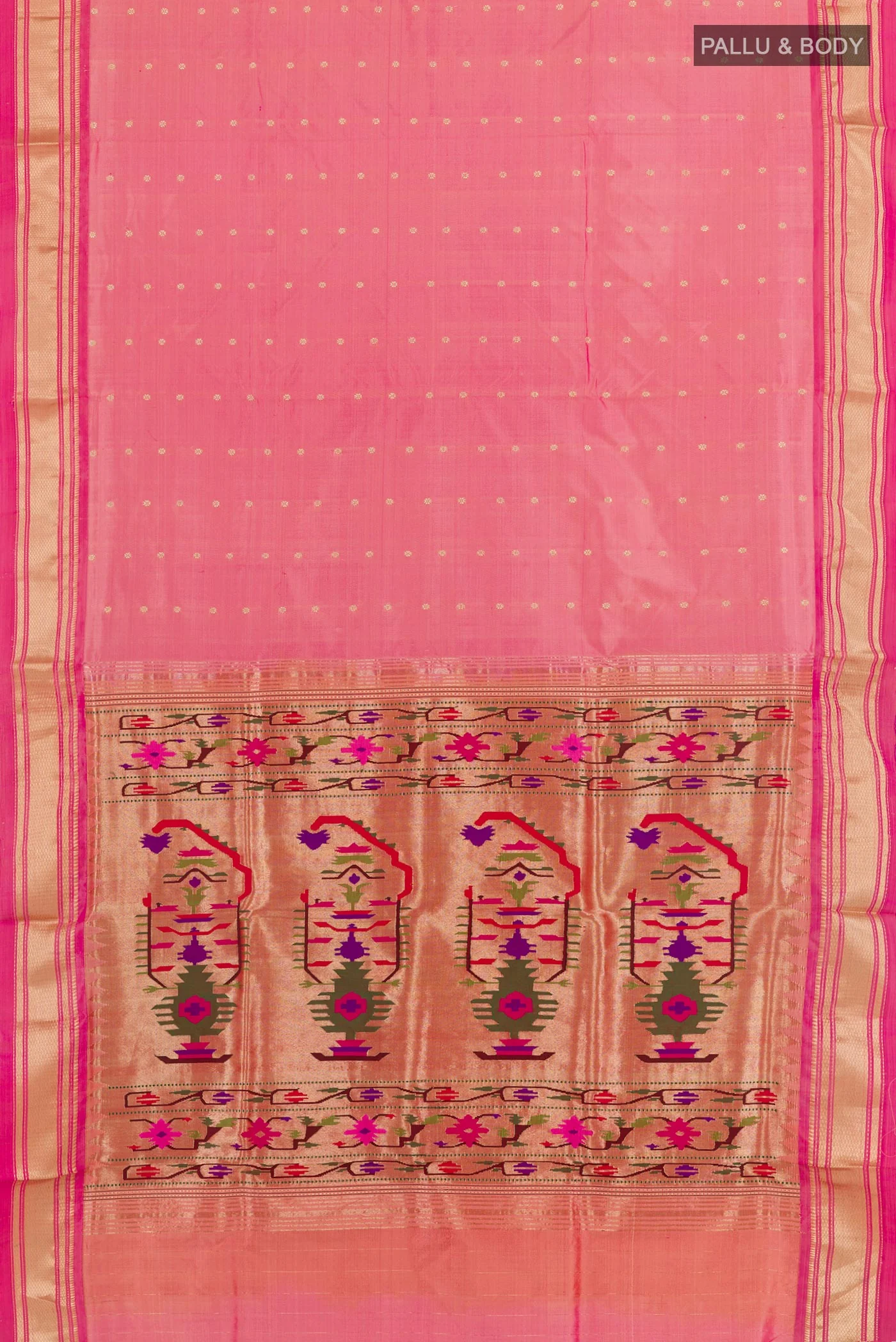 Pink Paithani Silk Saree - Image 5