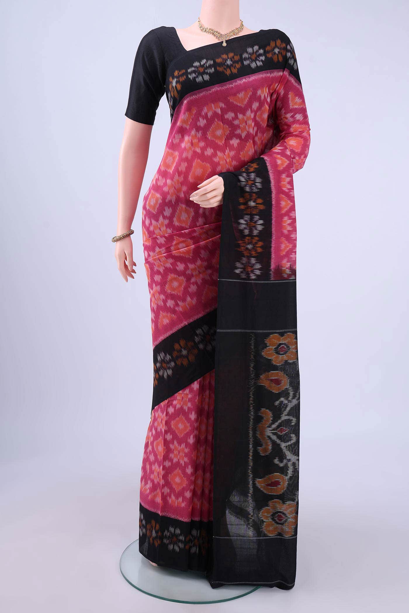 Pink Pochampally Cotton Saree