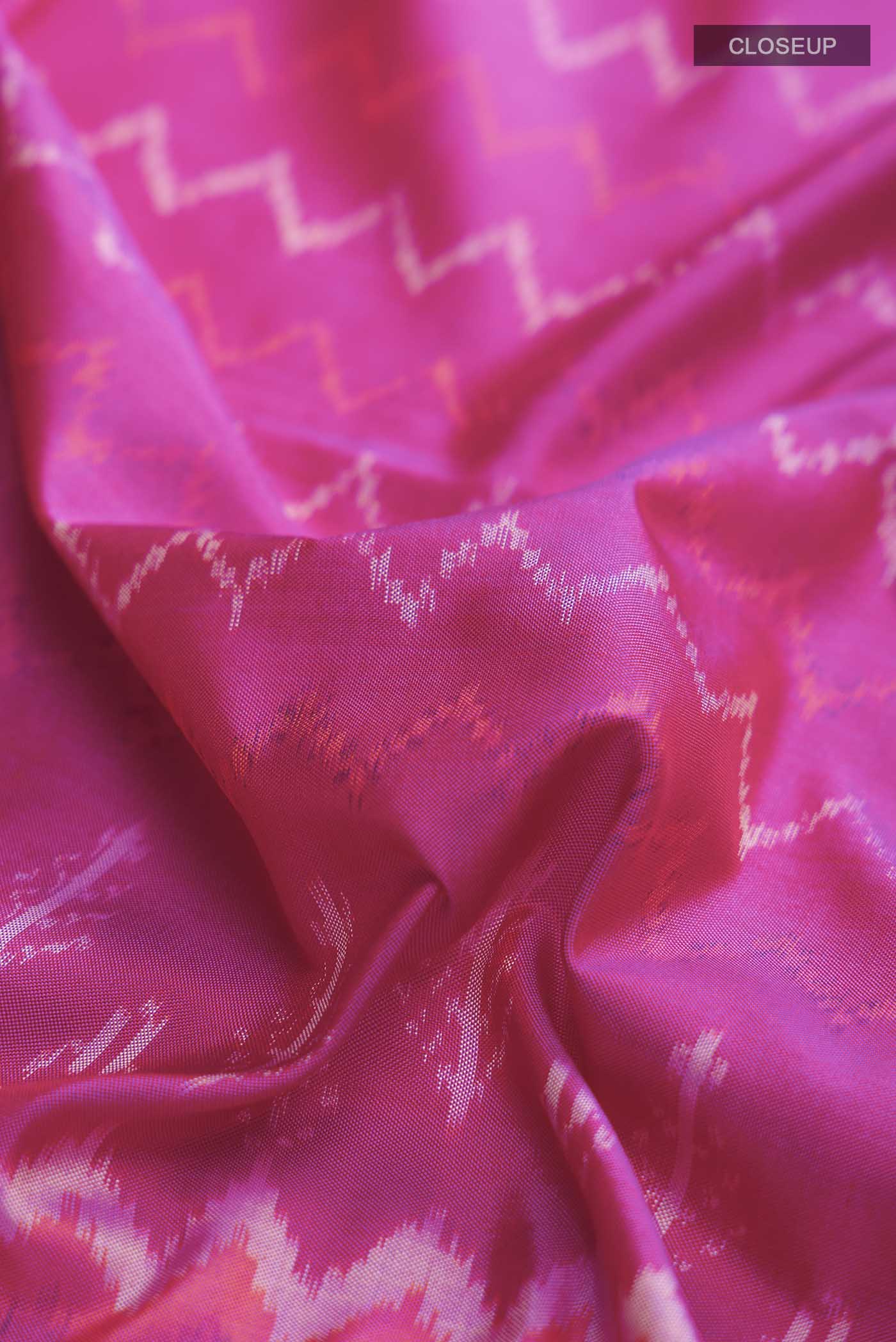 Pink Pochampally Silk Saree - Image 2