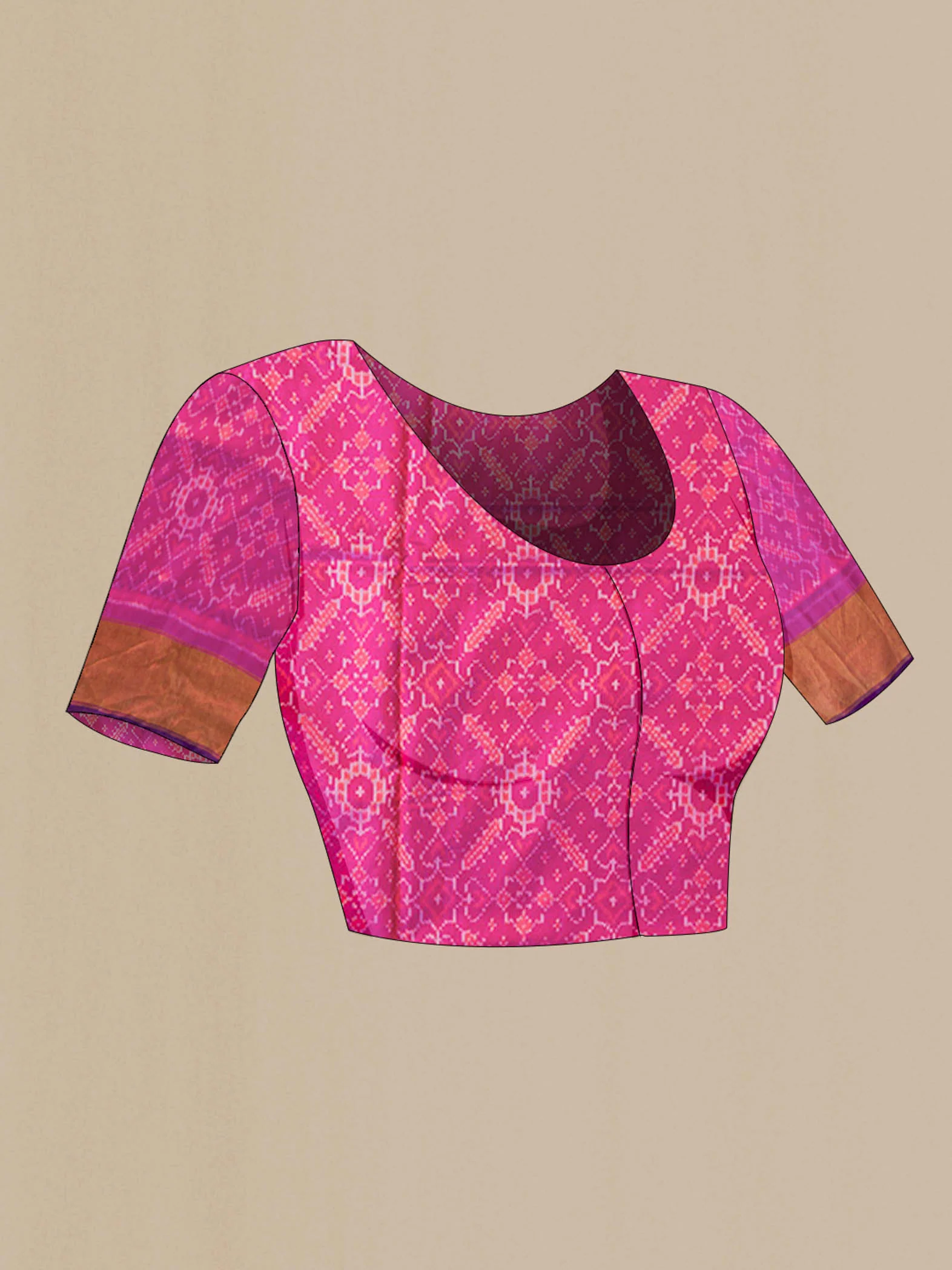Pink Pochampally Silk Saree - Image 5