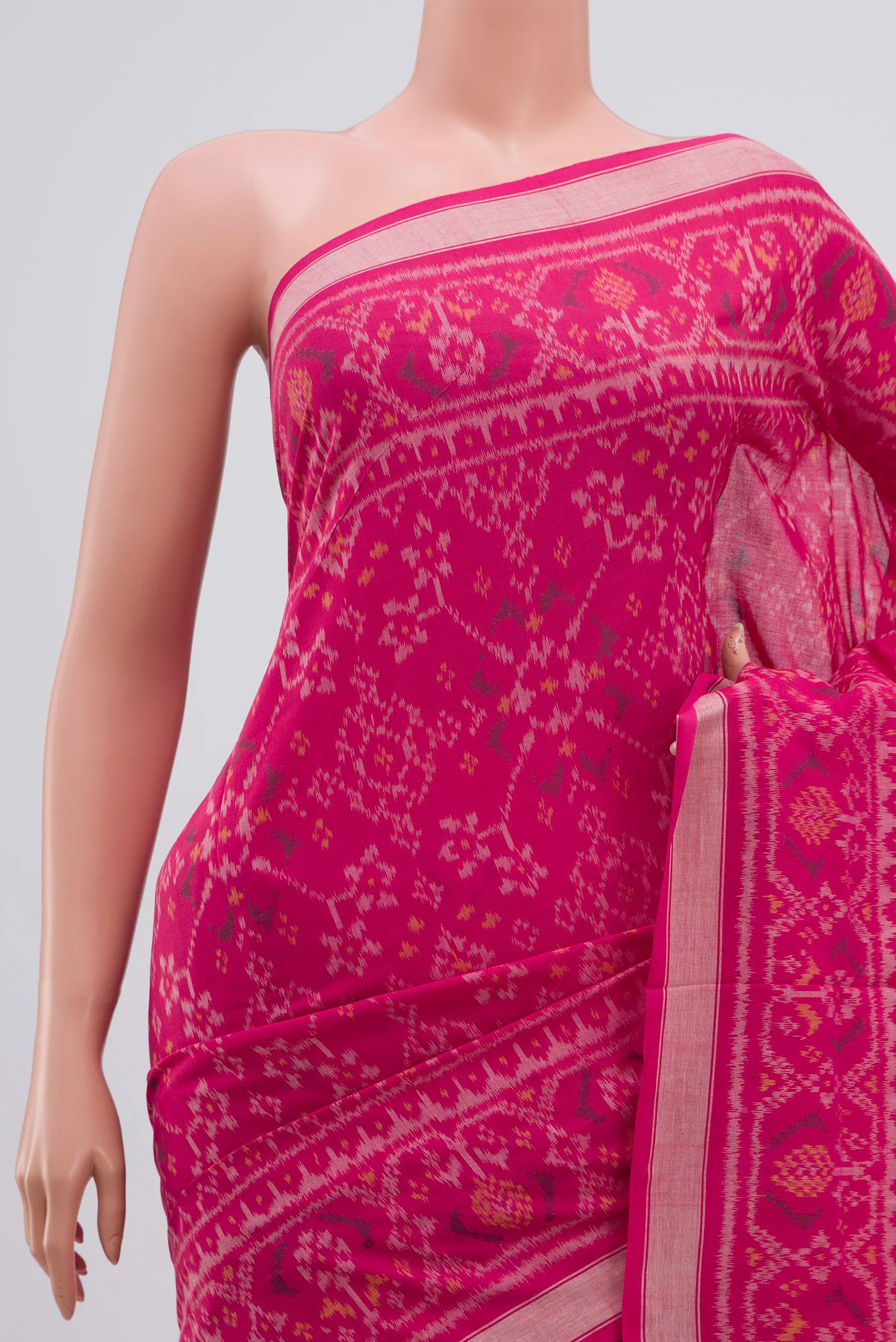 Pink Pochampally Cotton Saree - Image 2