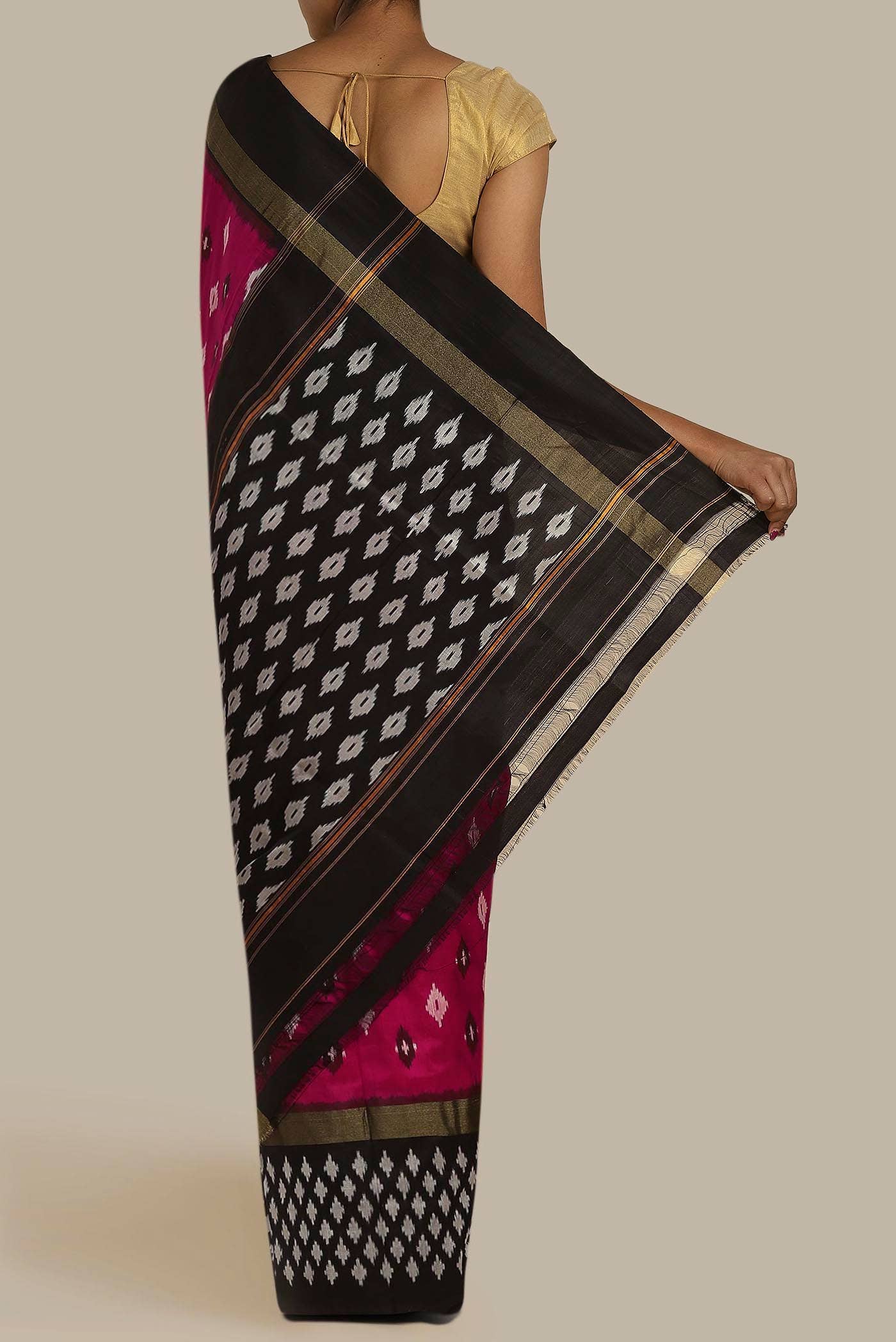 Pink Pochampally Silk Saree - Image 2