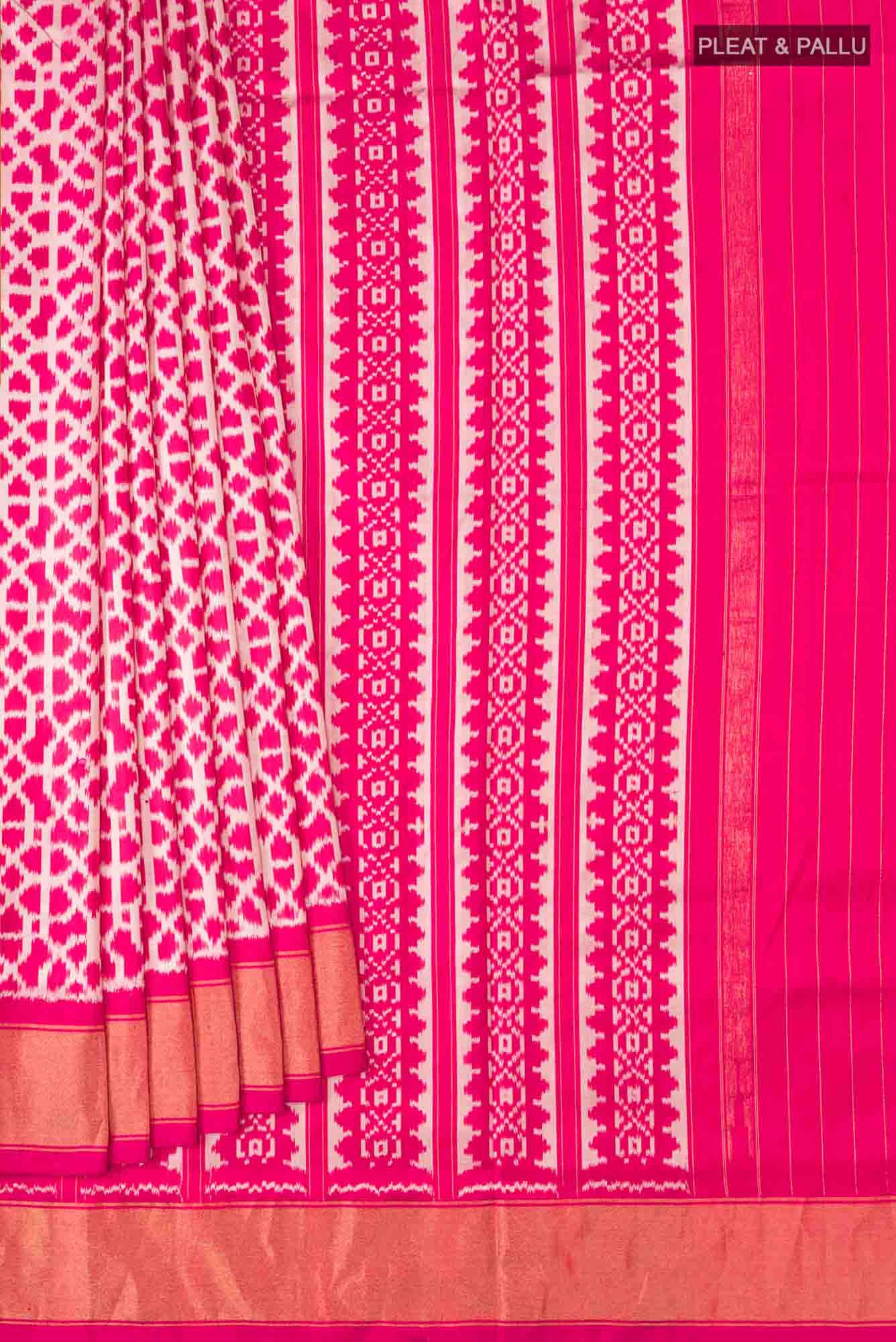 Pink Pochampally Silk Saree - Image 2