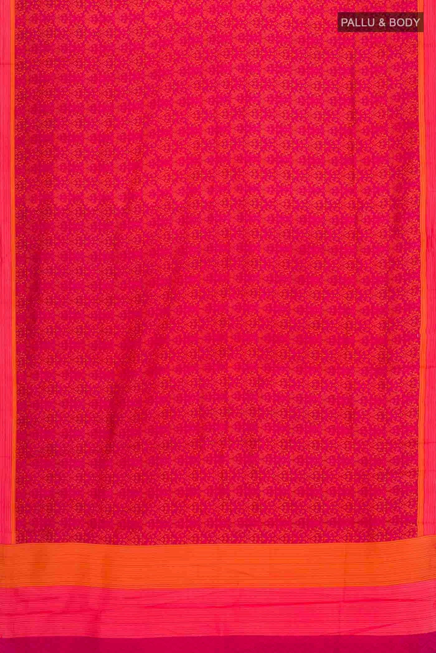 Pink Printed Silk Saree - Image 5