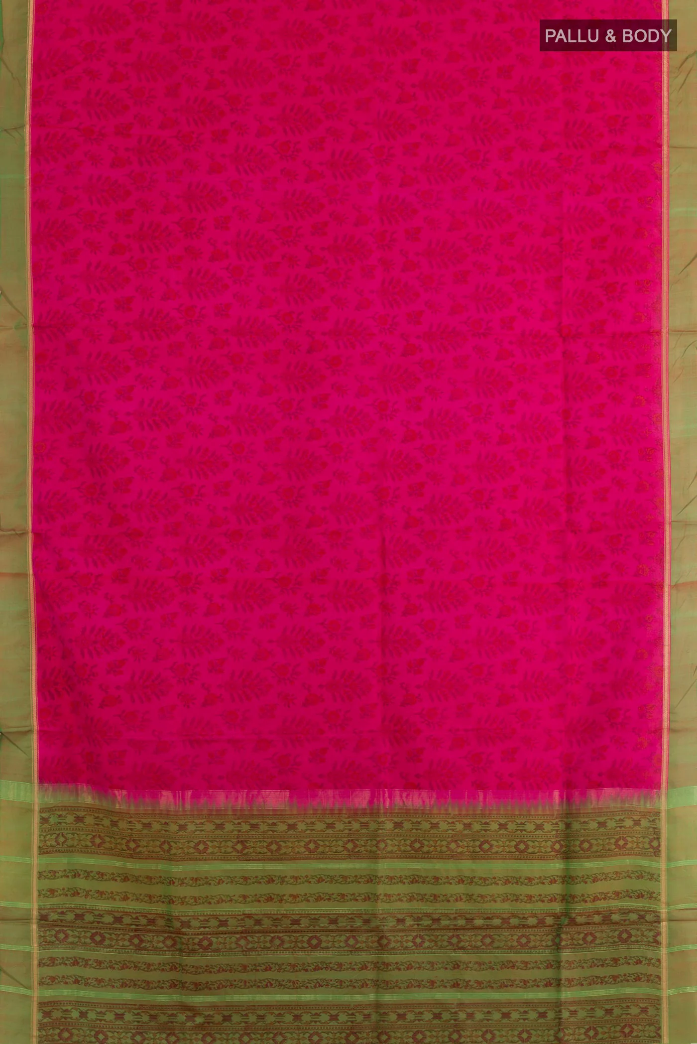 Pink Printed Silk Saree - Image 3