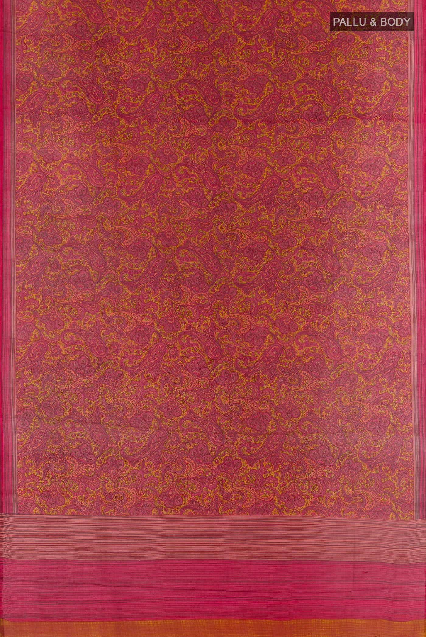 Pink Printed Silk Saree - Image 3