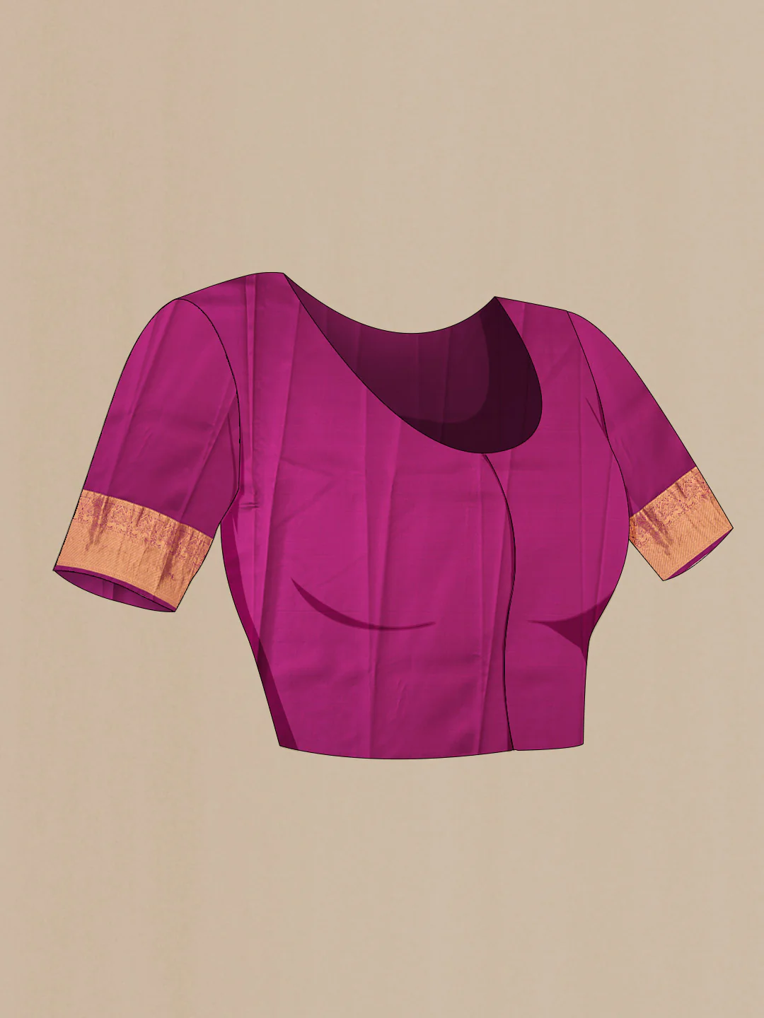 Pink Printed Silk Saree - Image 5