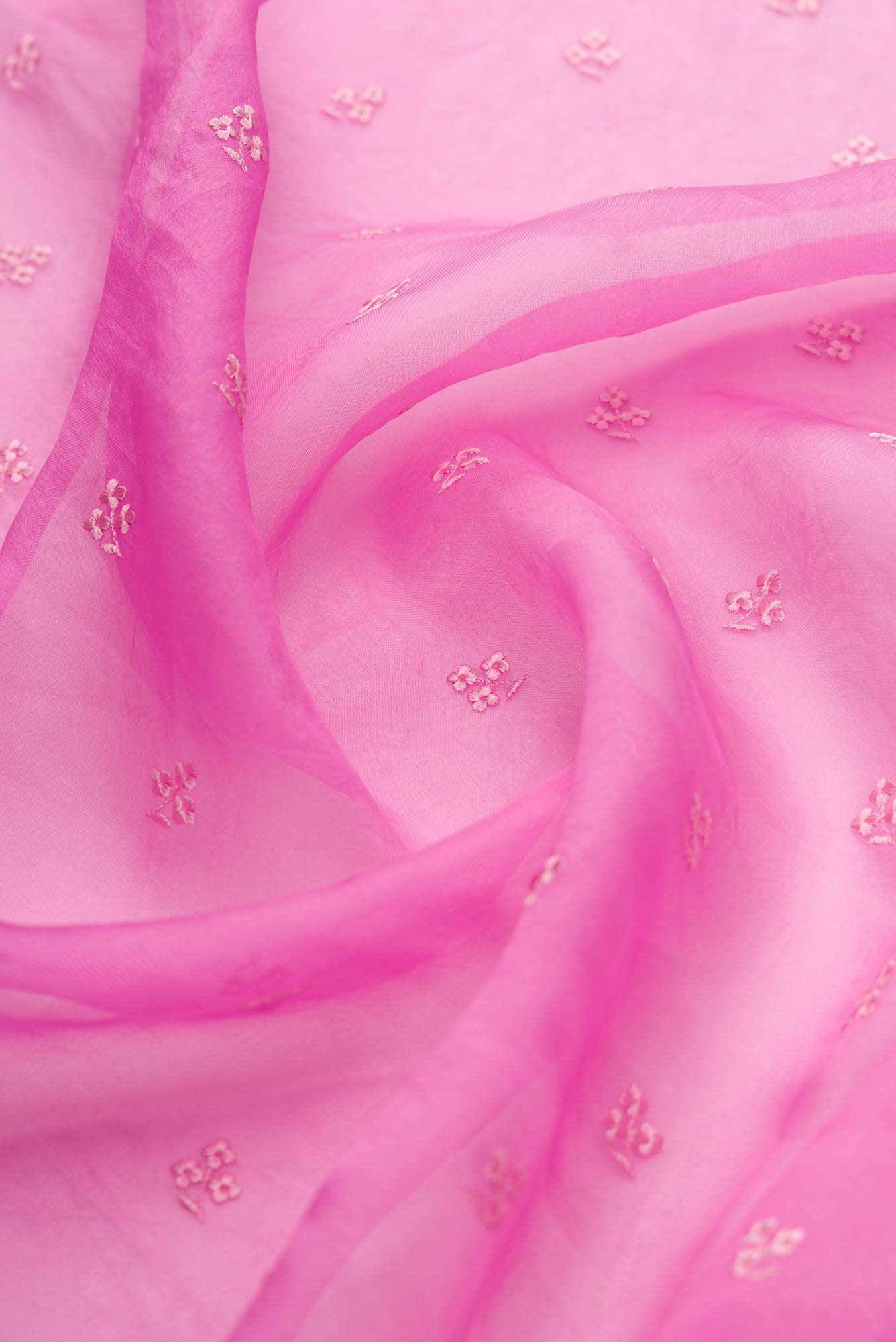 Passion Paradise Pink floral design saree from Embroidered Romance Collection by Nalli - Image 4