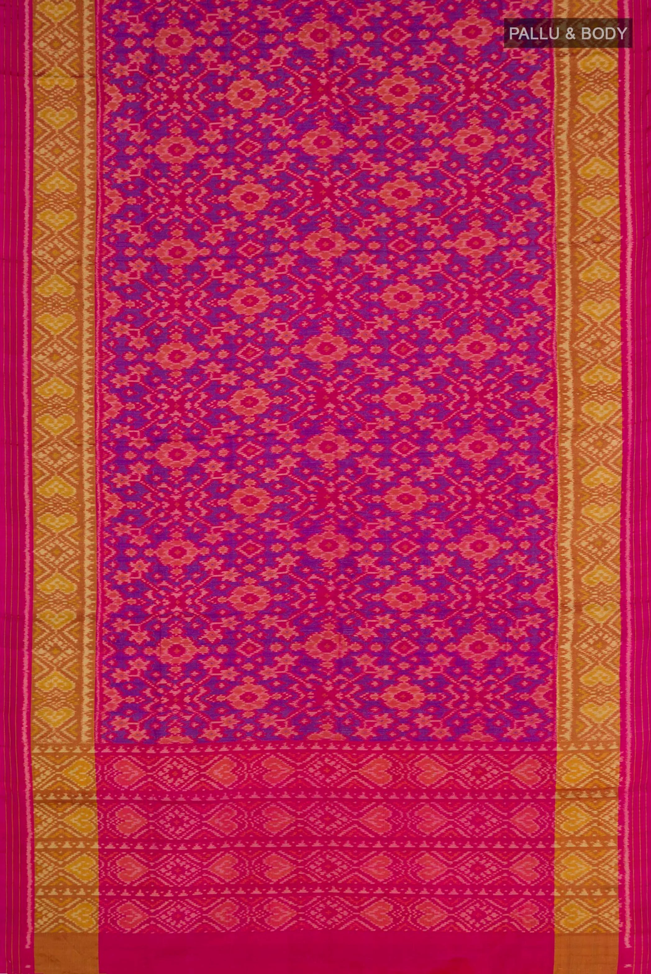 Pink Rajkot Patola Silk Saree - Image 5