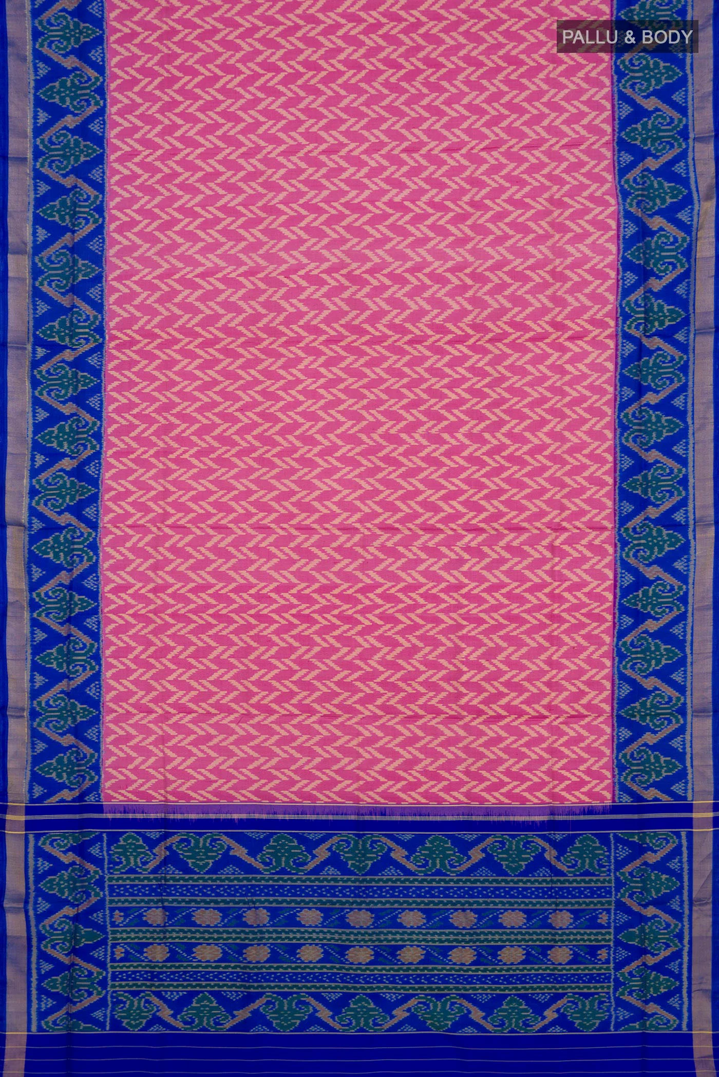 Rose pink Rajkot Patola Silk Saree - Image 5