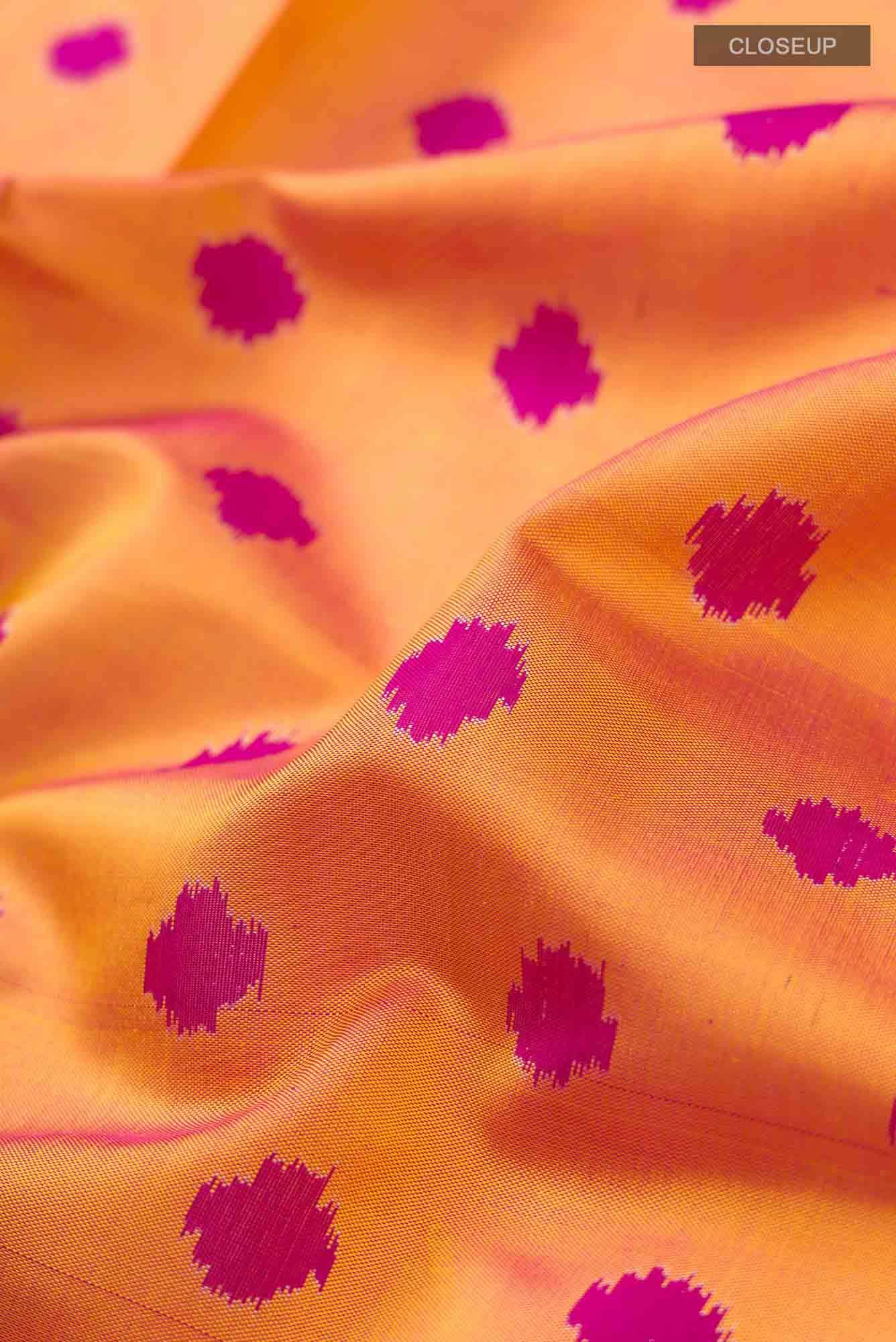 Orange Rajkot Patola Silk Saree - Image 3