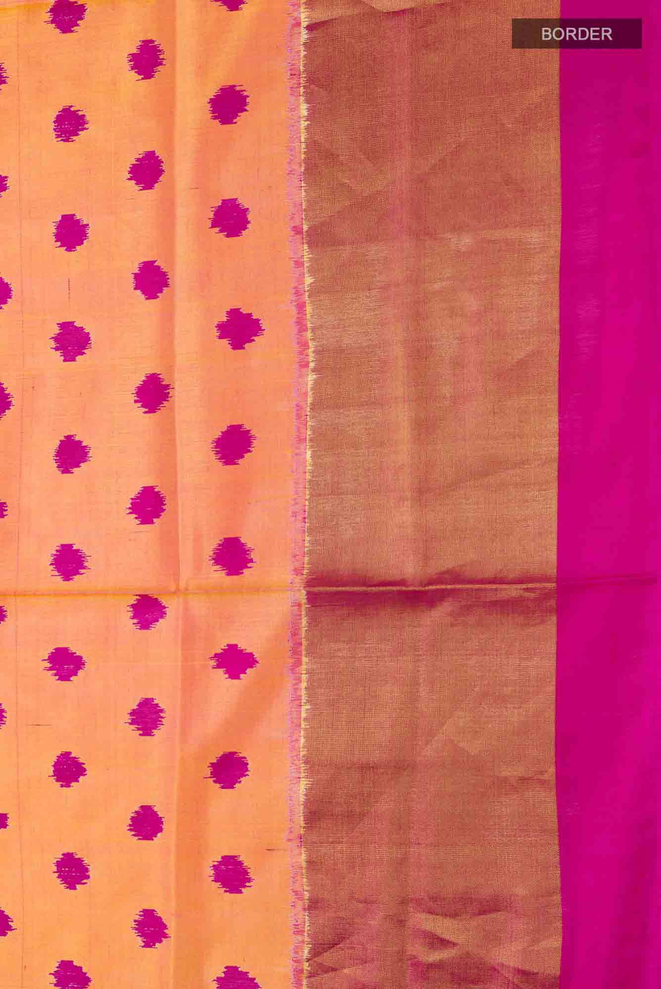 Orange Rajkot Patola Silk Saree - Image 5