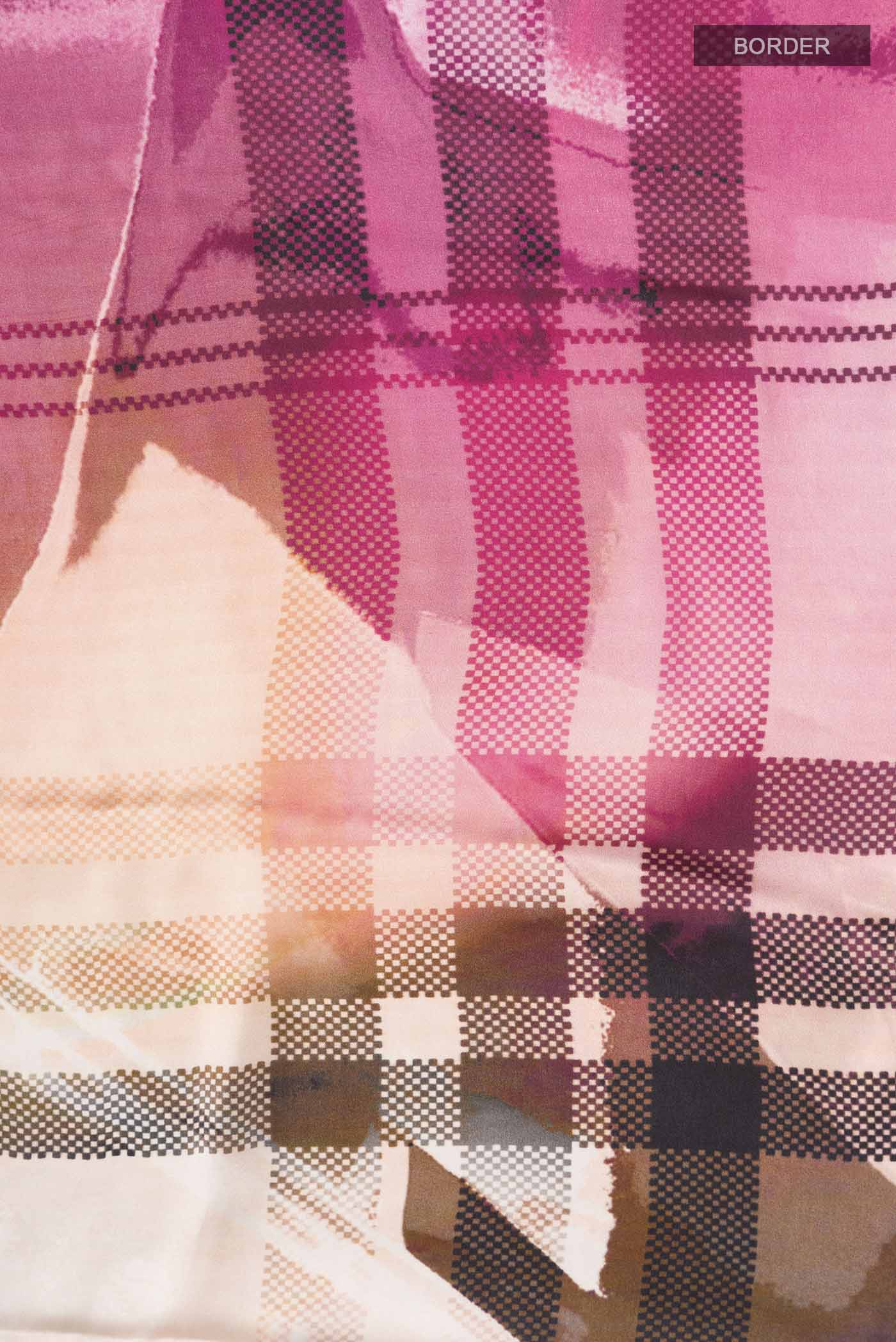 Pink Satin Silk Saree - Image 3