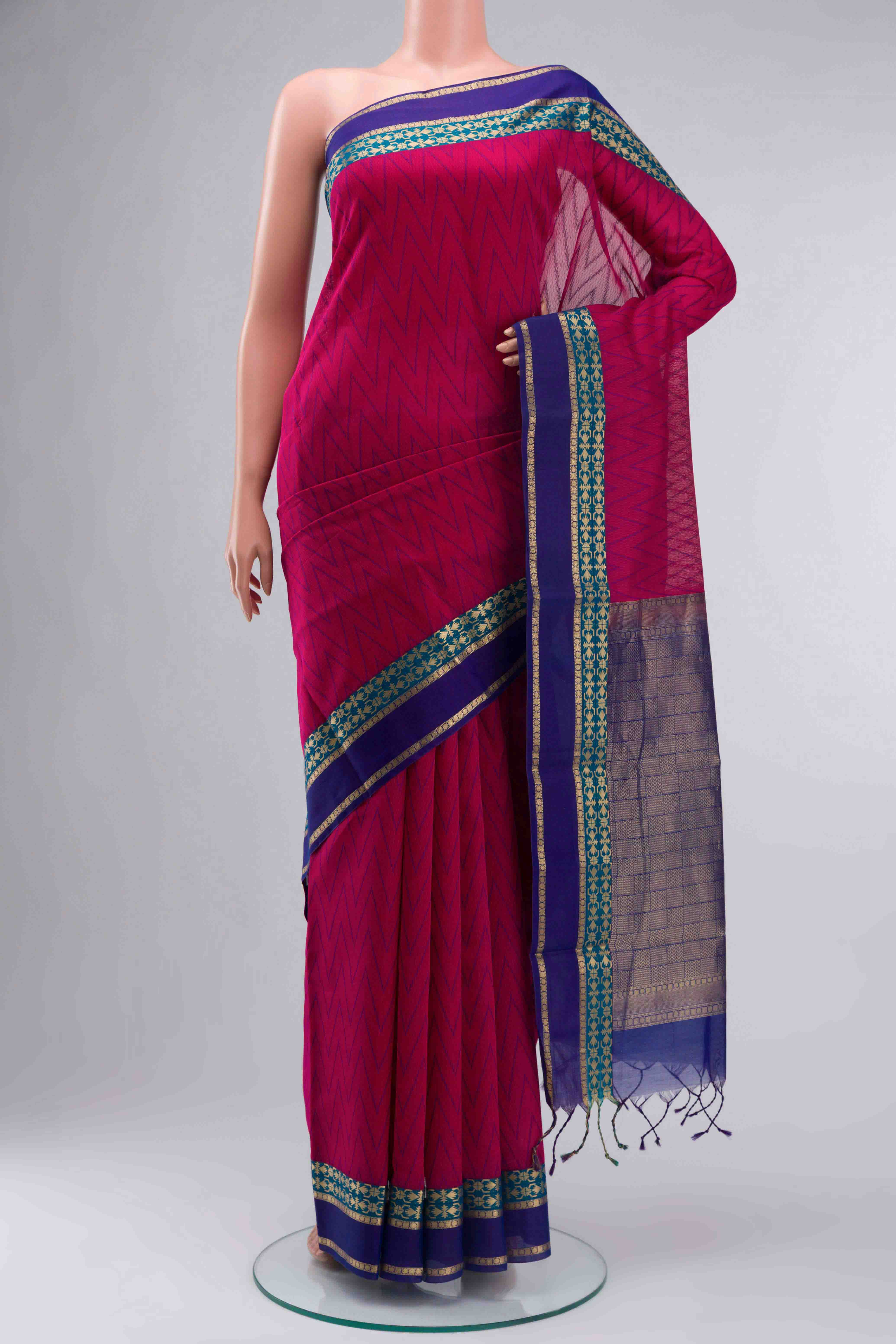 Pink Silk Cotton Saree