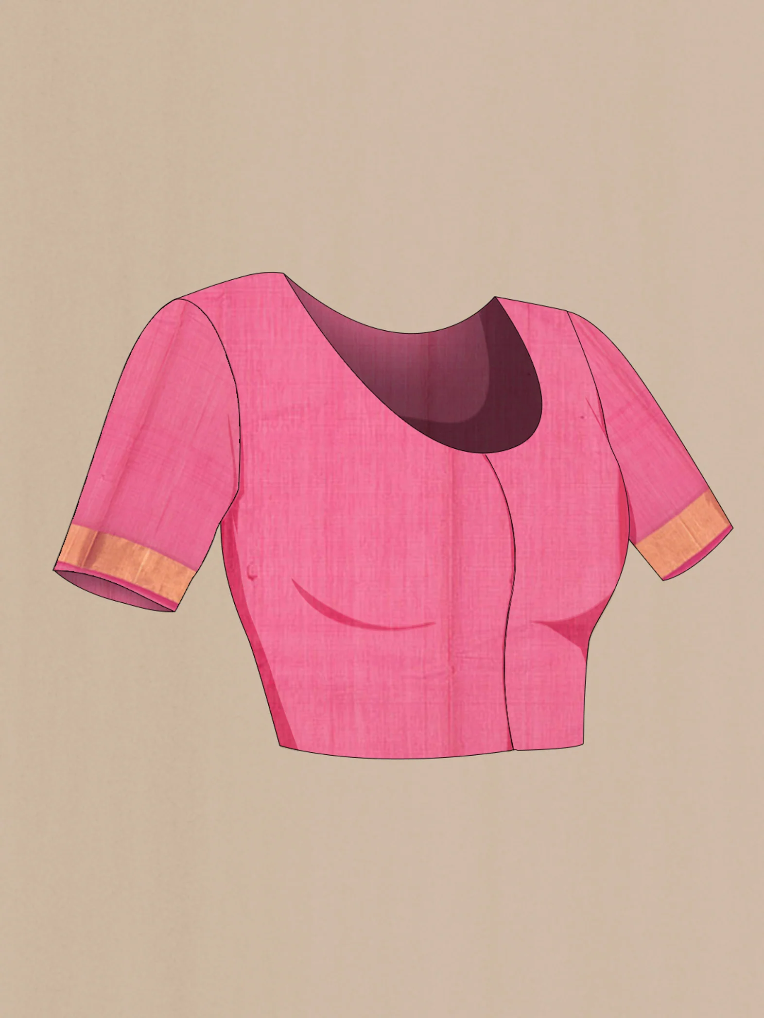 Pink Silk Cotton Saree - Image 2