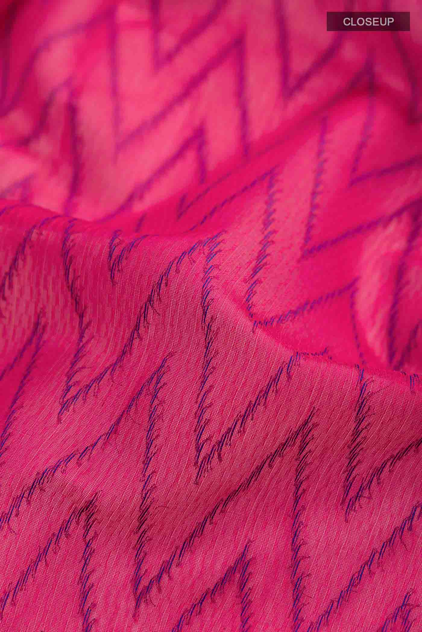 Pink Silk Cotton Saree - Image 2