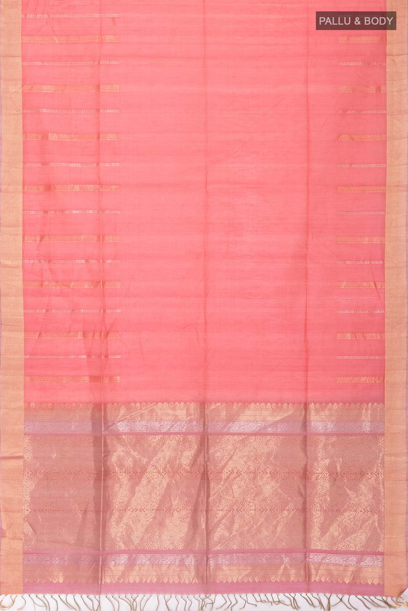 Pink Silk Cotton Saree - Image 2