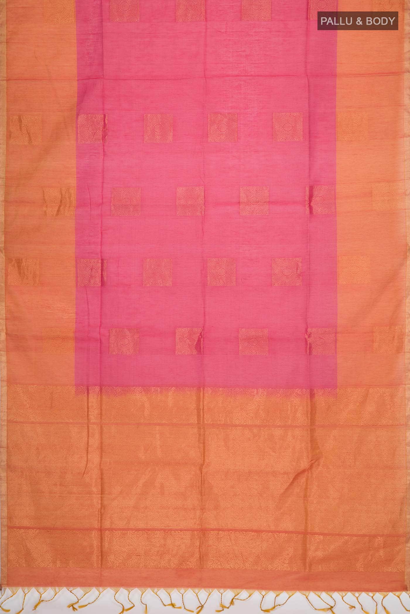 Pink Silk Cotton Saree - Image 2