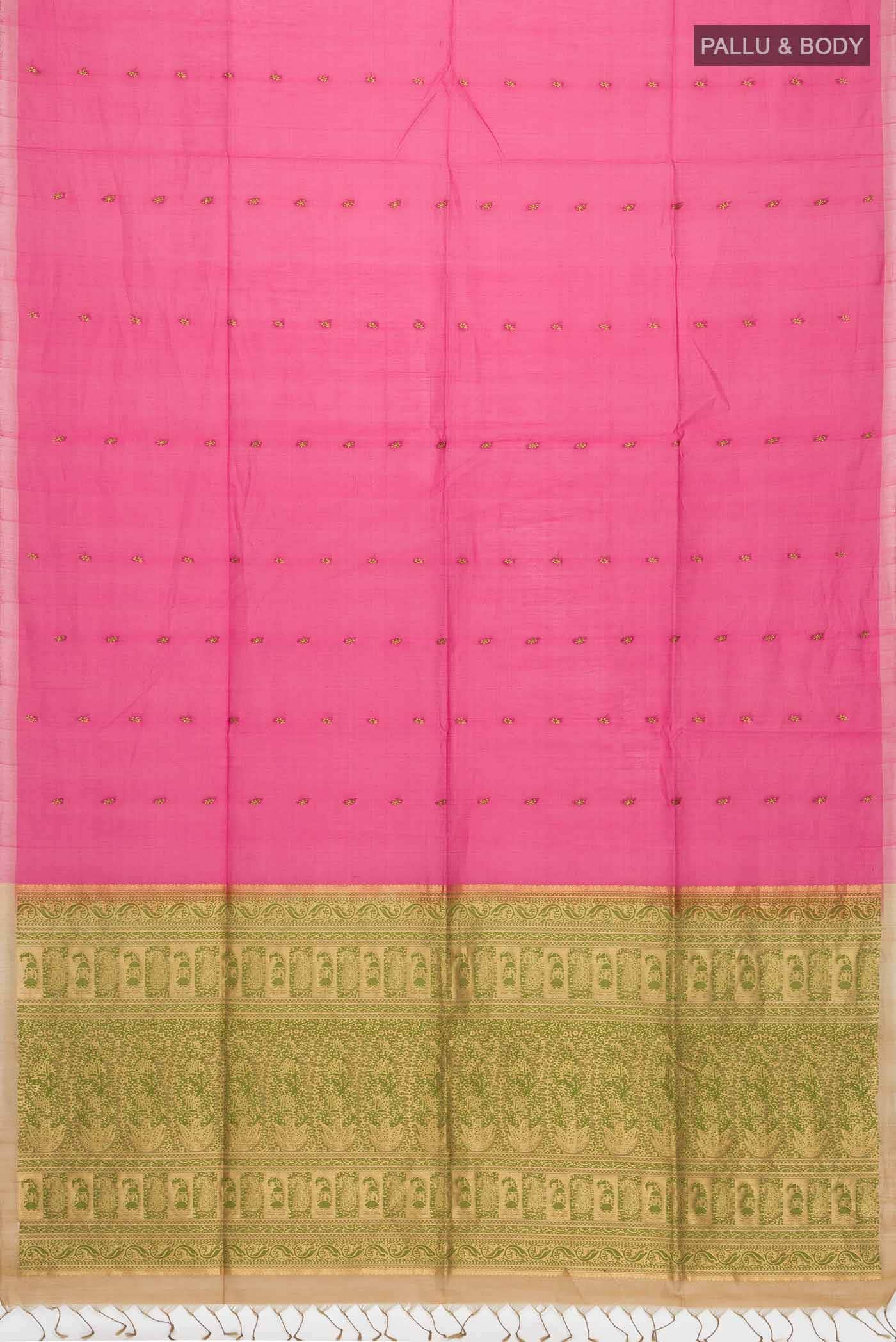 Pink Silk Cotton Saree - Image 2