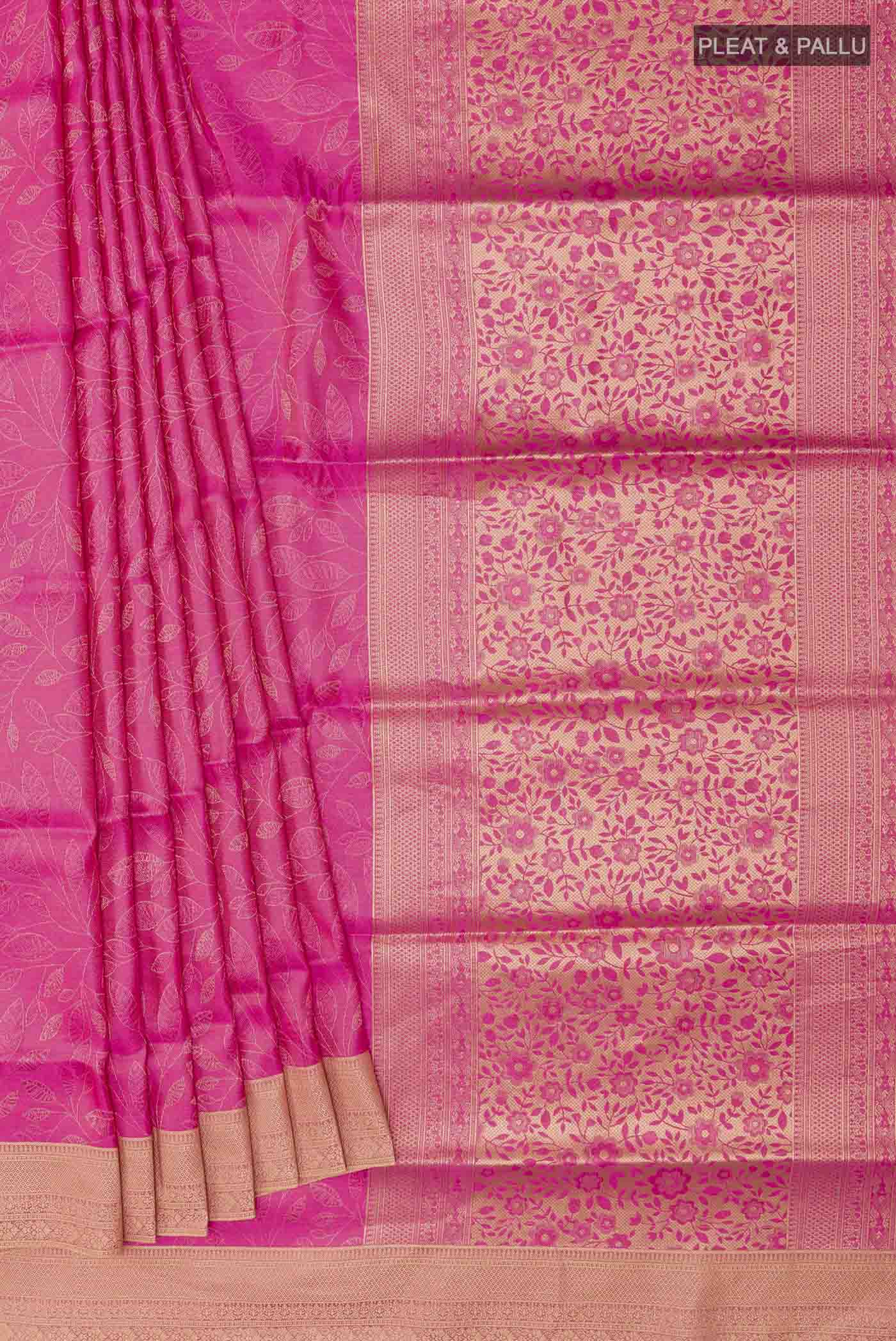 Pink Soft Silk Saree - Image 4
