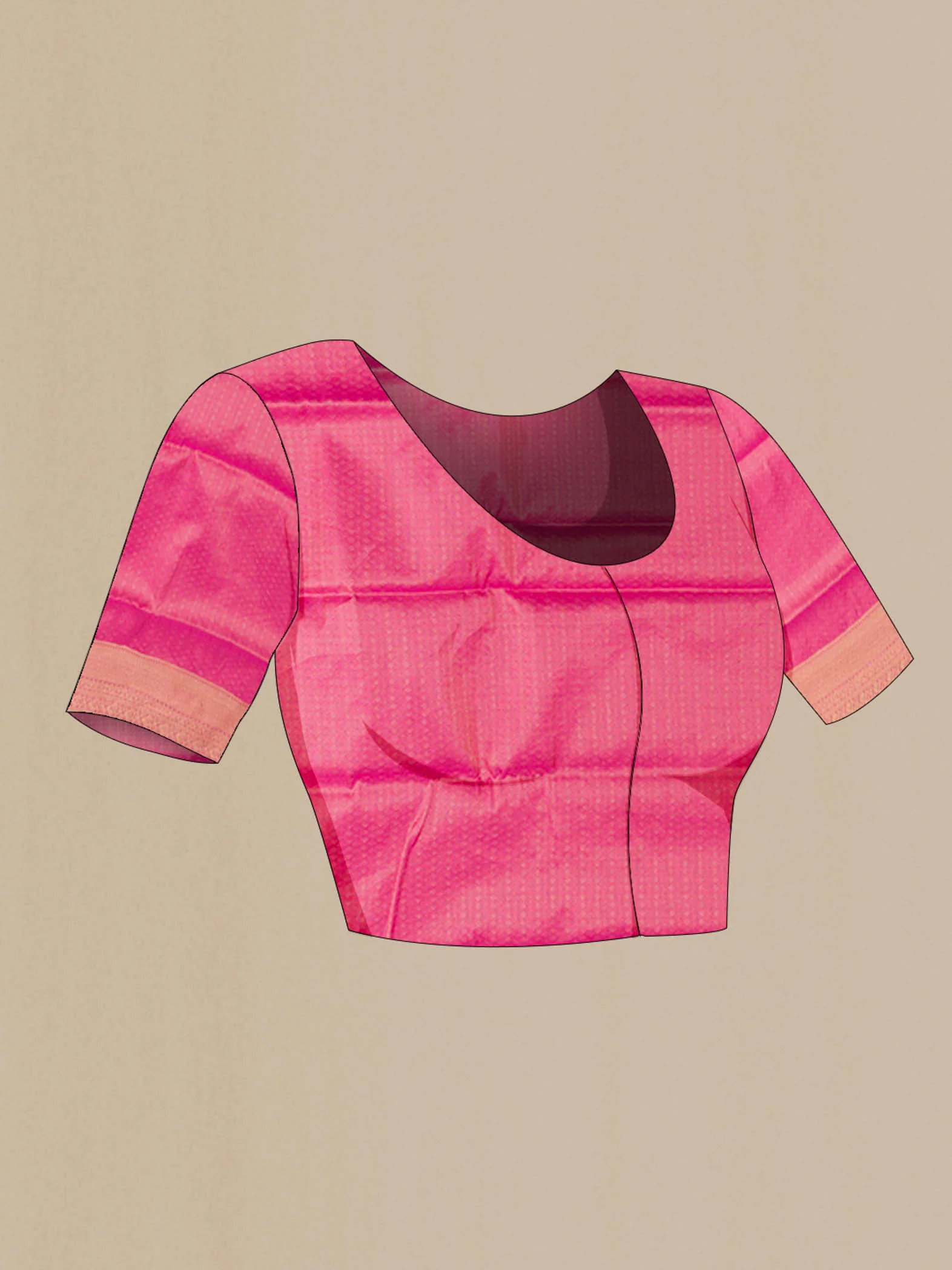 Pink Soft Silk Saree - Image 5