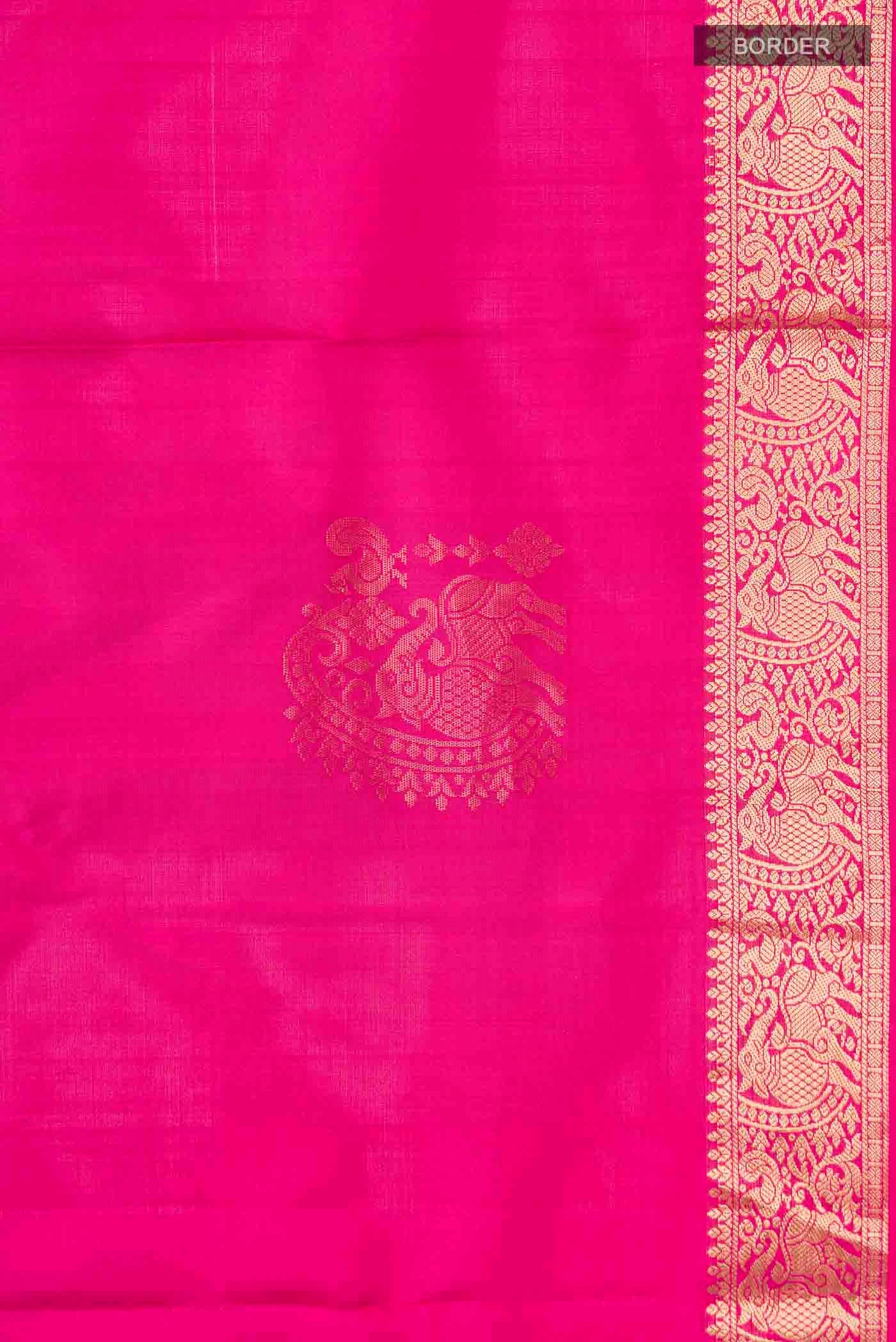 Pink Soft Silk Saree - Image 3