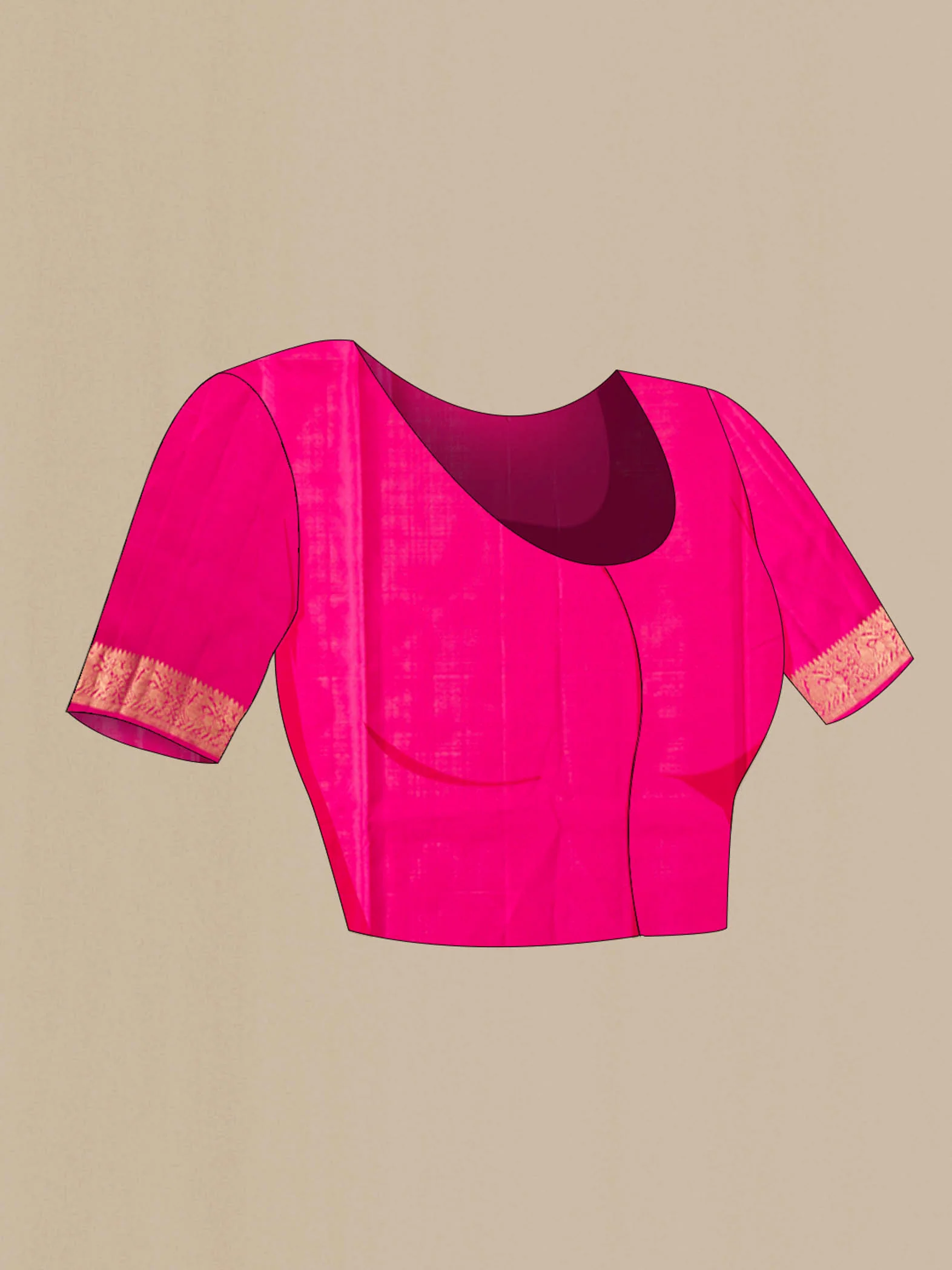 Pink Soft Silk Saree - Image 5