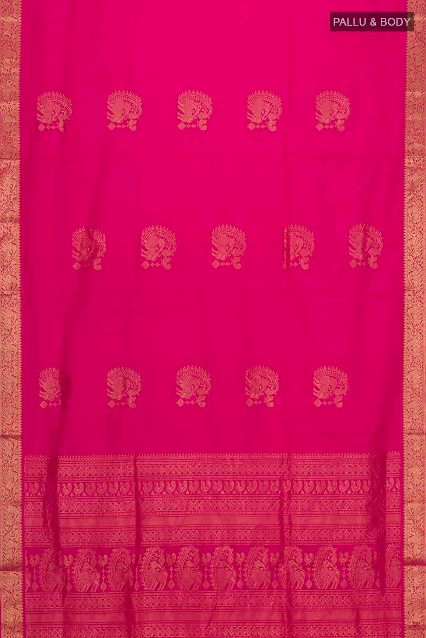 Pink Soft Silk Saree - Image 6