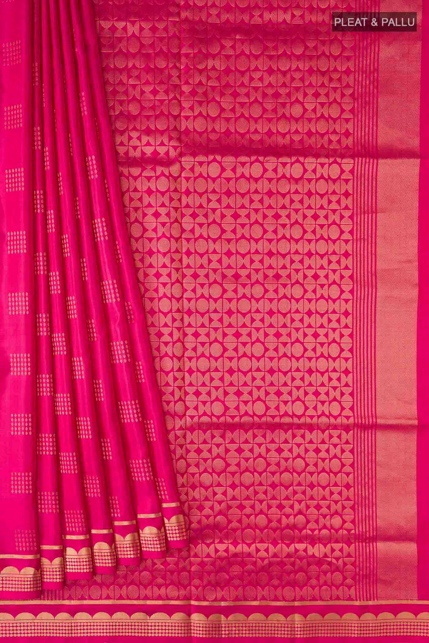 Pink Soft Silk Saree - Image 4