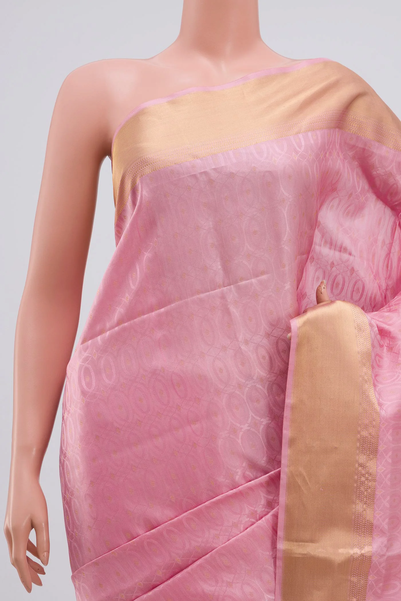 Rose pink Soft Silk Saree - Image 2