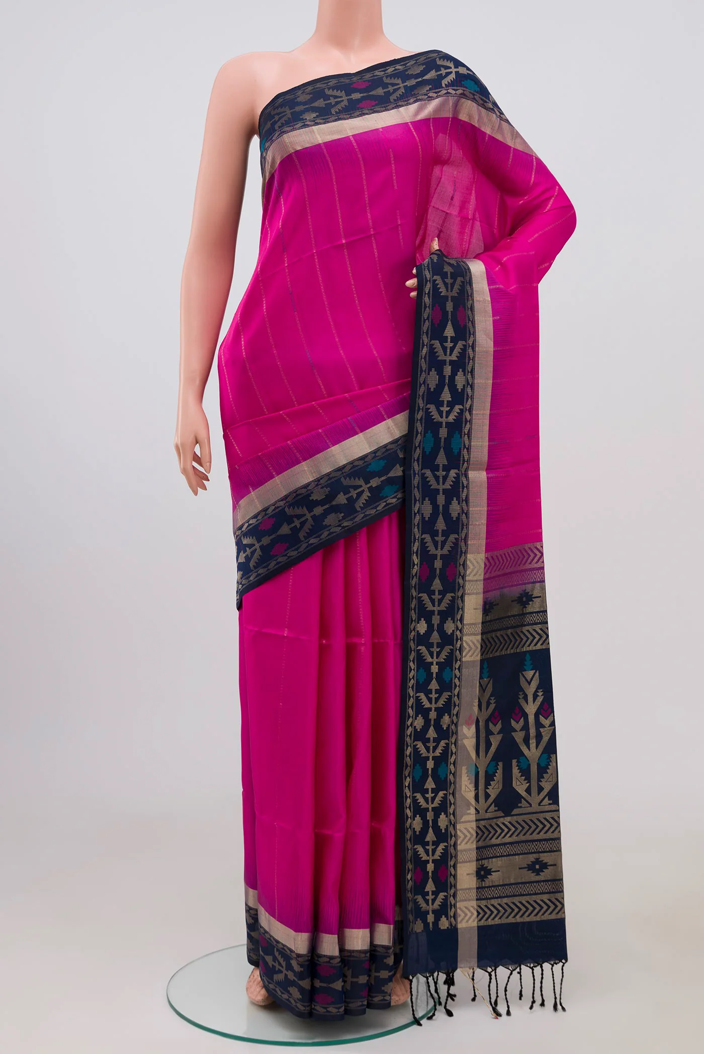 Rani Pink Soft Silk Saree
