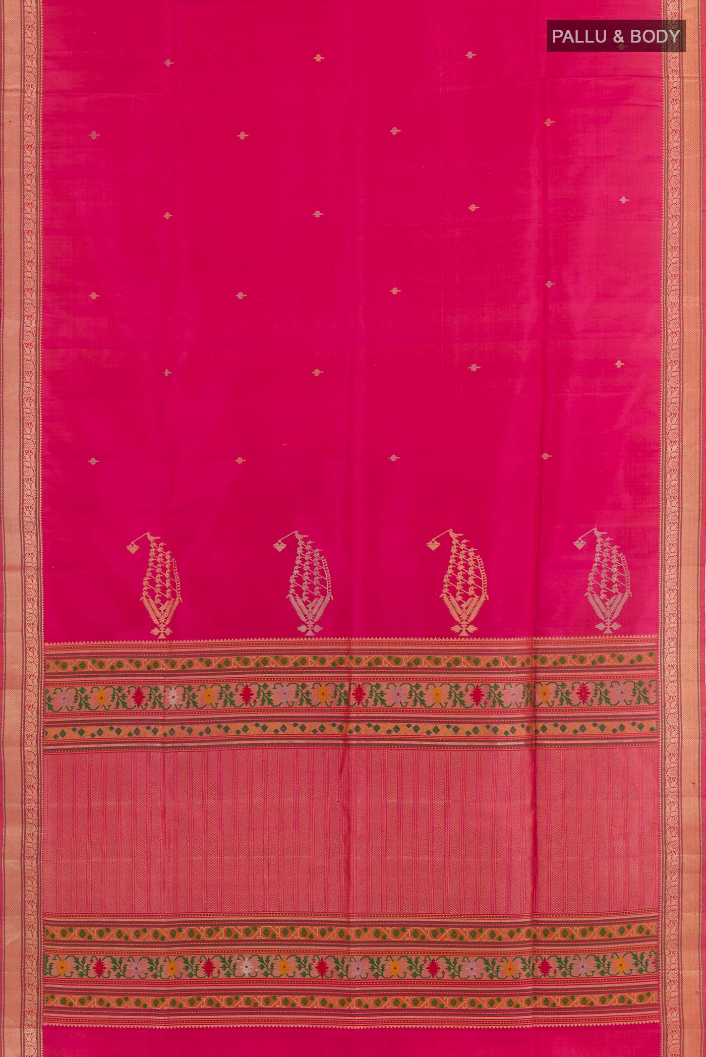 Pink Soft Silk Saree - Image 3