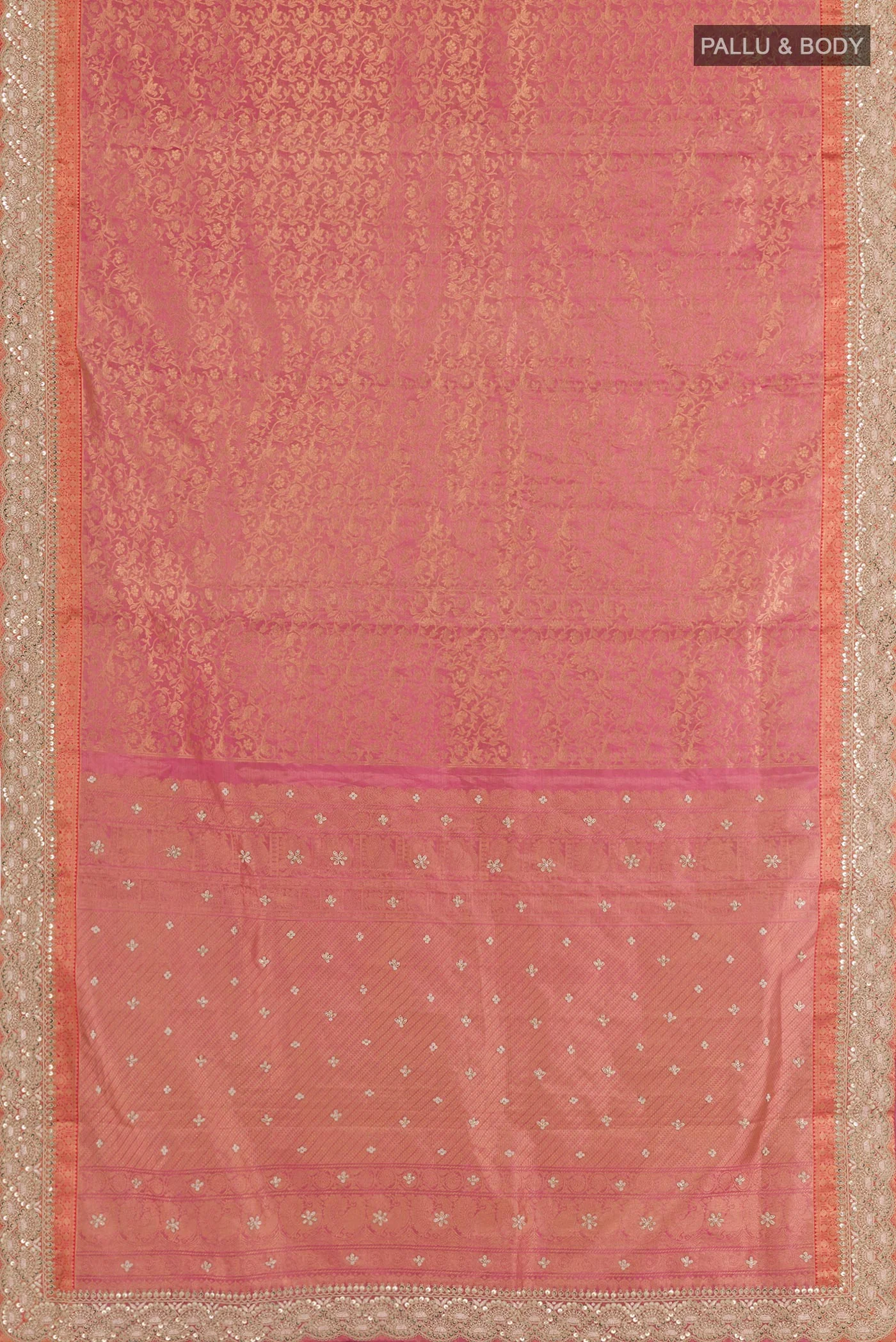 Pink Kanjivaram Tissue Silk Saree - Image 5