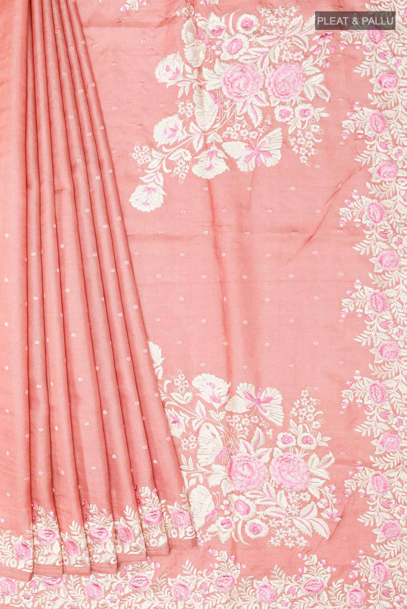 Pink Tussar Saree - Image 2