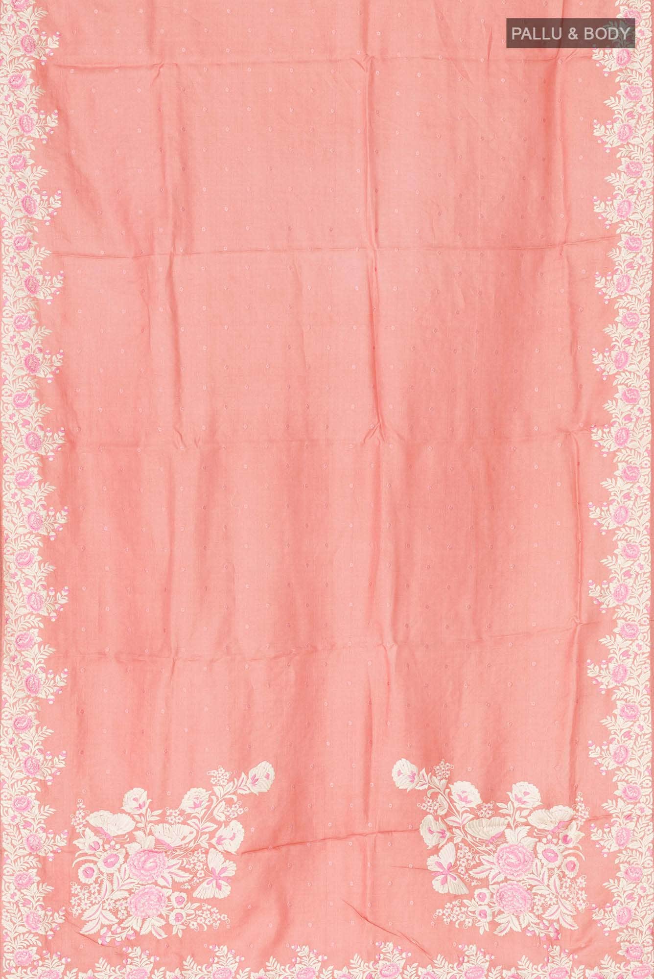 Pink Tussar Saree - Image 4